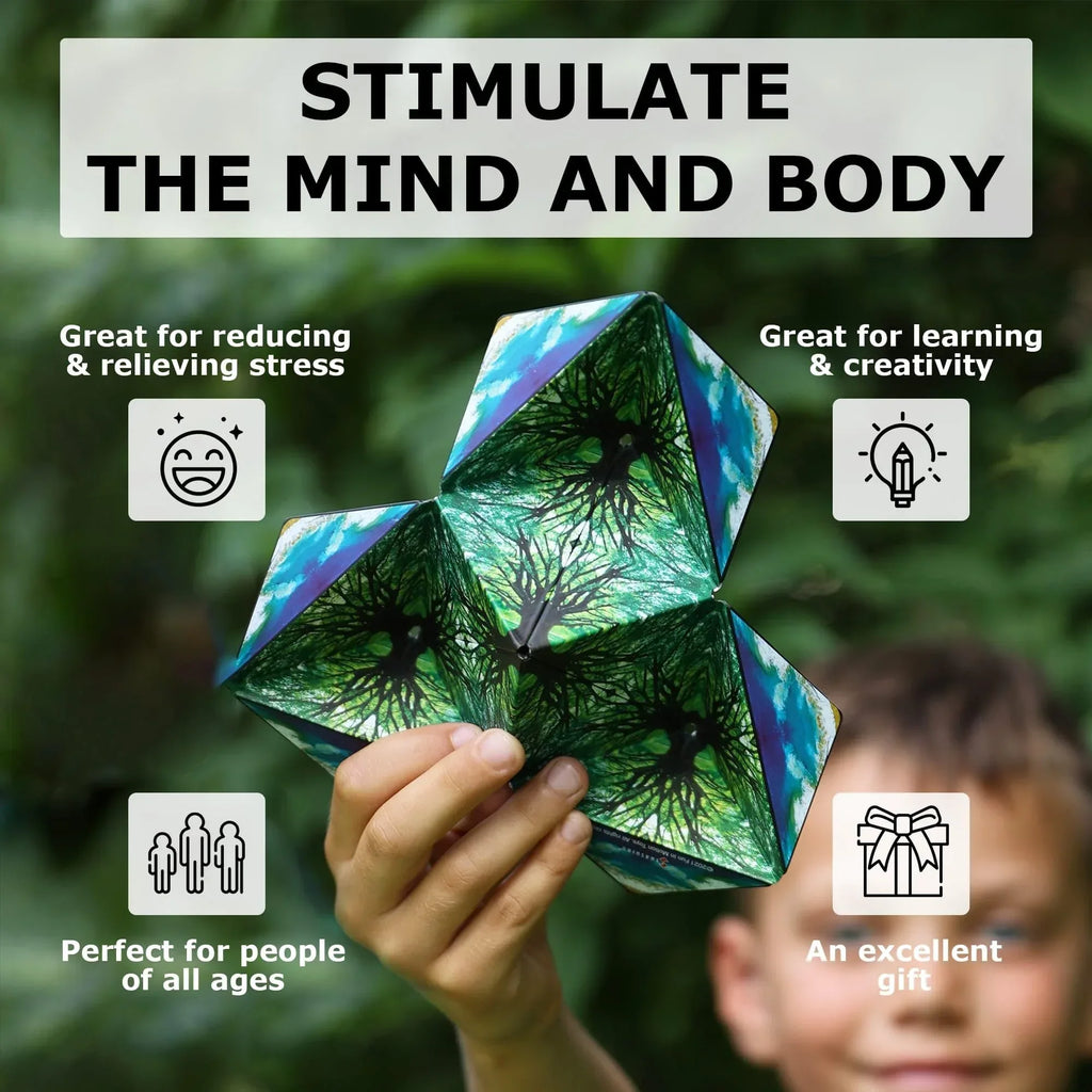Shashibo Shape Shifting Box - Award-Winning STEM Fidget Toy with Ultra Strong Magnets - Puzzle Cube Transforms Into 100+ Shapes, Perfect Sensory Gift for Kids, Teens, and Adults (Wings) - Unique Gift Market