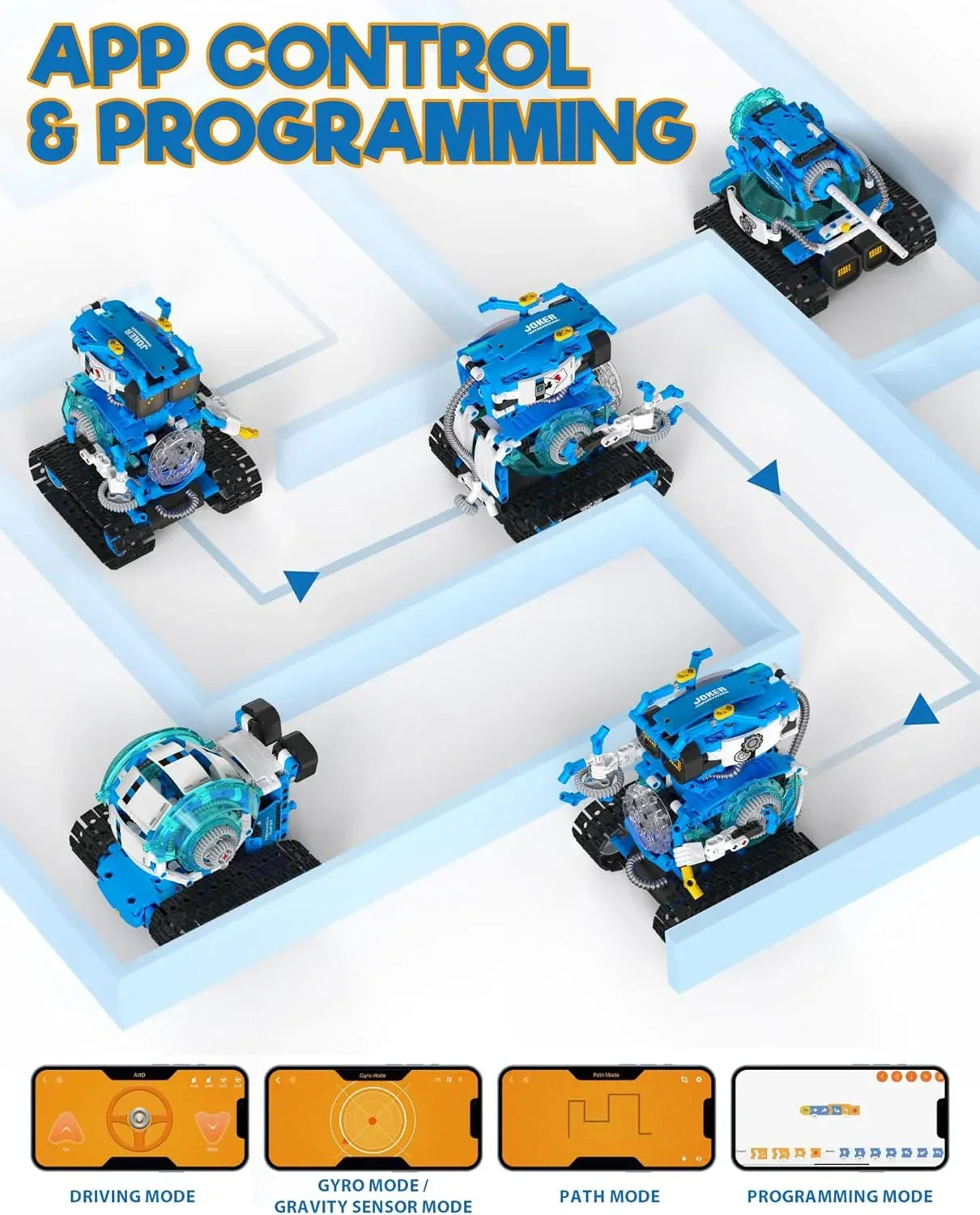 5 in 1 STEM Robot Building Toys for Boys Age 8-13, 494PCS Remote & App-Controlled Set Educational Coding Toy, Kids DIY Sound & Light Interactive Science Sets, Gift for Boys Girls 10-12 - Unique Gift Market