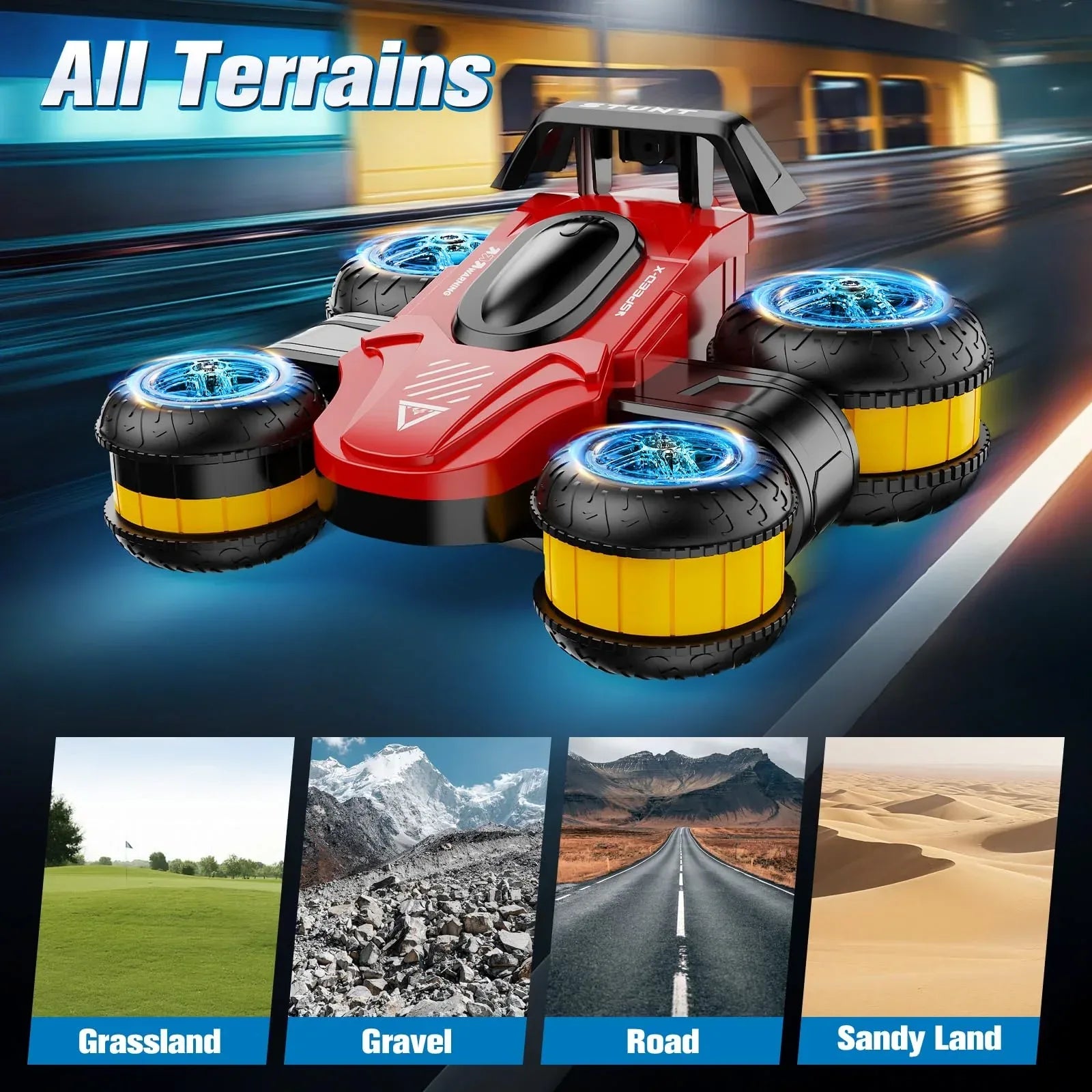 High Speed Drift Remote Control Stunt Deformation Car, Birthday Gifts, for Boys and Girls 4-16 Years Old (Blue) - Unique Gift Market