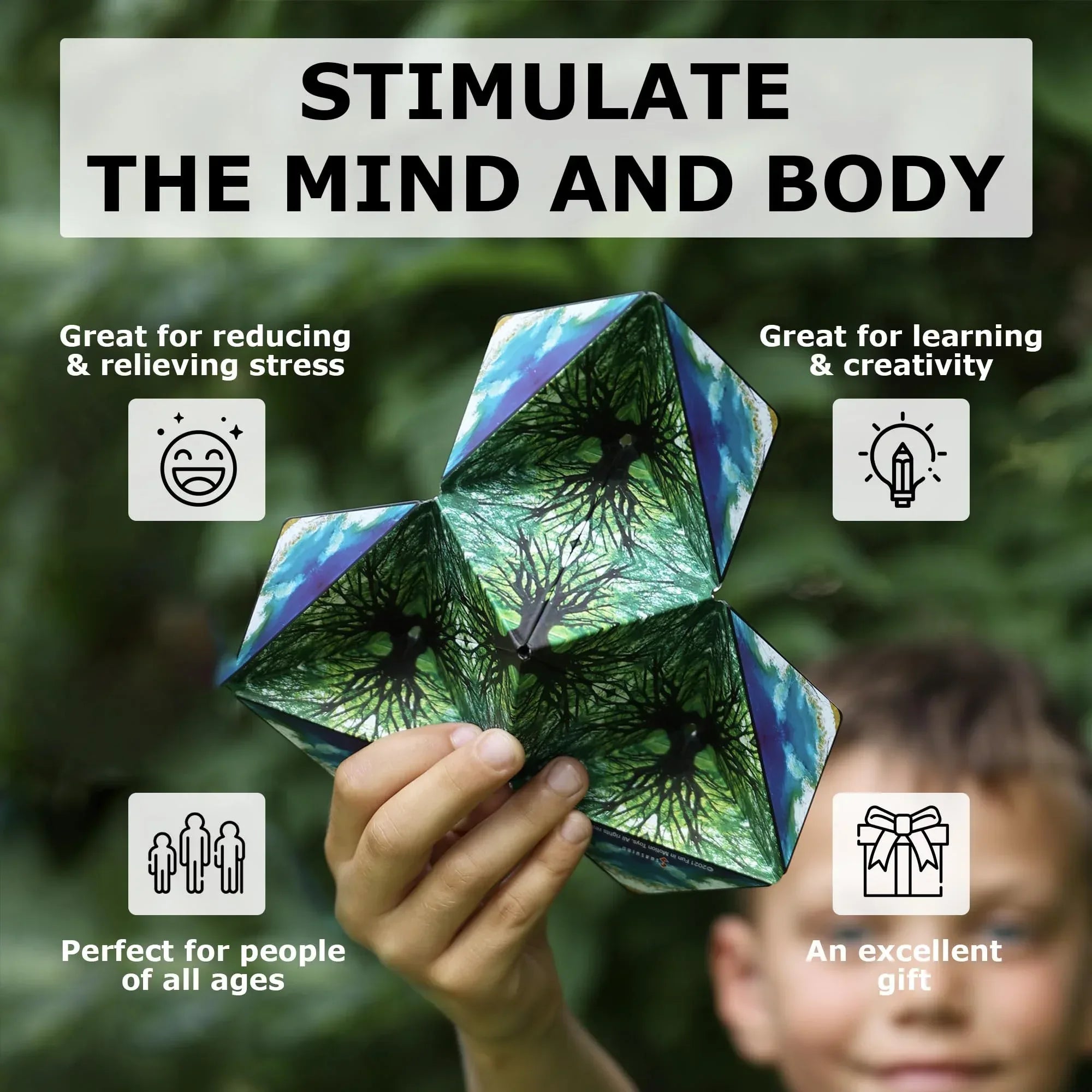 Shashibo Shape Shifting Box - Award-Winning STEM Fidget Toy with Ultra Strong Magnets - Puzzle Cube Transforms Into 100+ Shapes, Perfect Sensory Gift for Kids, Teens, and Adults (Wings) - Unique Gift Market
