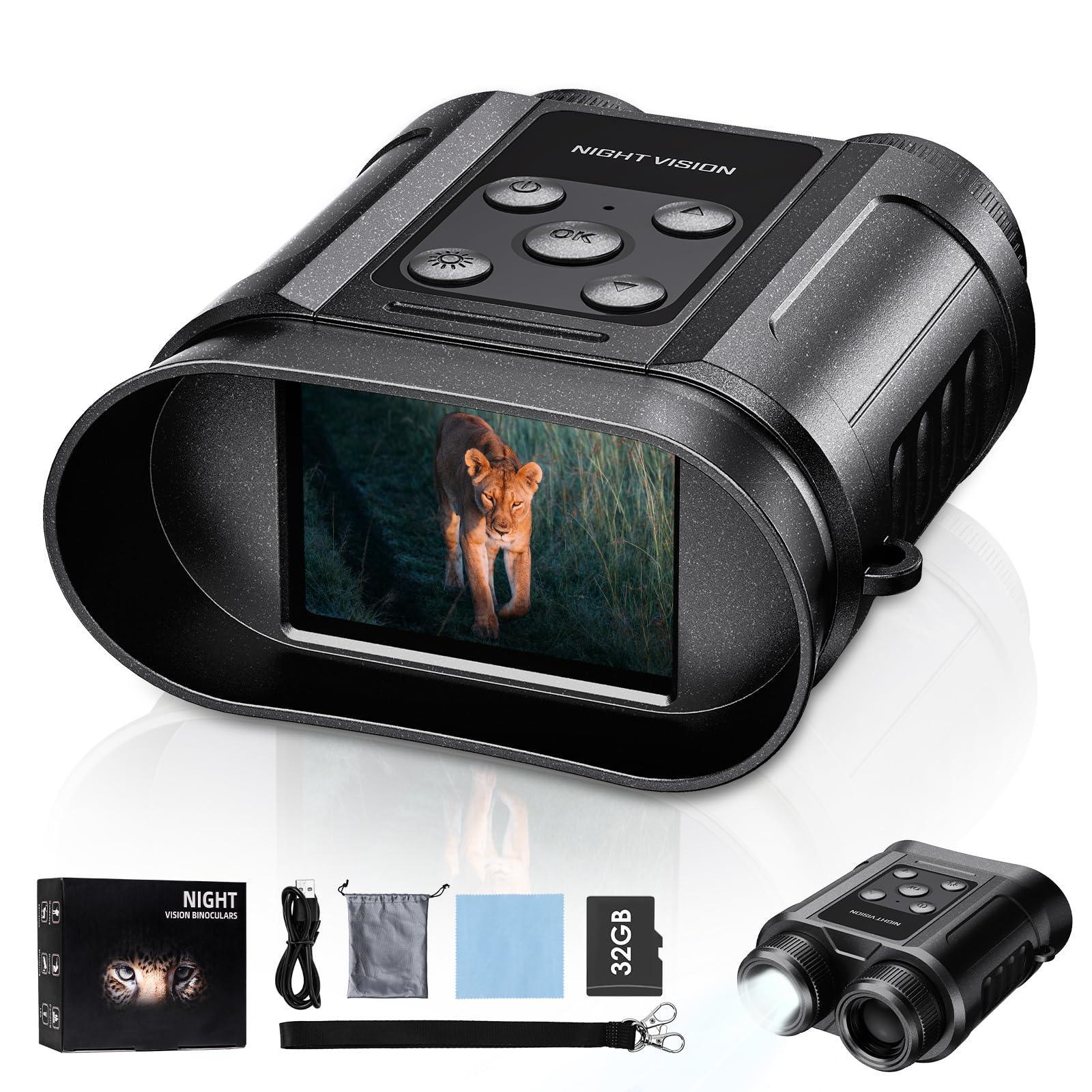Gifts for Men and Teen Boys,Night Vision Goggles,Compact Night Vision Binoculars,32GB Card Included, Photo/Video Capture,Outdoor Tools for Education, Wildlife Watching,Gifts for Boy,Men,Father - Unique Gift Market