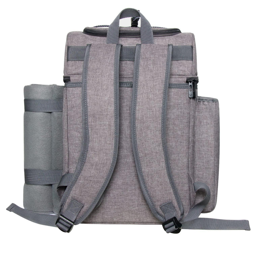 Hap Tim Picnic Basket Backpack for 2 Person with 2 Insulated Cooler Compartment, Wine Holder, Fleece Blanket, Cutlery Set, Wedding Gifts for Couples, Bridal Shower Gifts, Engagement Gifts - Unique Gift Market