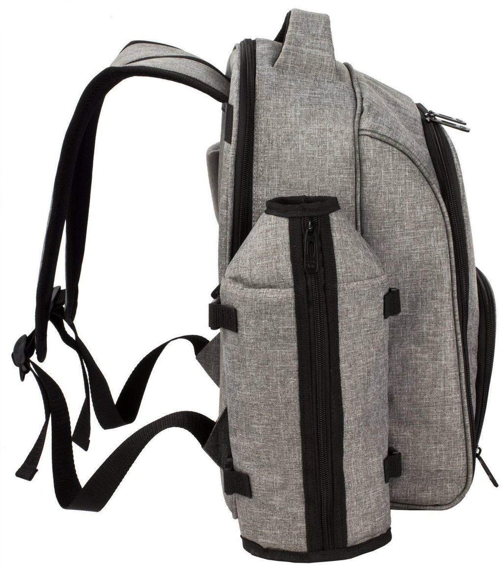 Hap Tim Picnic Basket Backpack for 2 Person with 2 Insulated Cooler Compartment, Wine Holder, Fleece Blanket, Cutlery Set, Wedding Gifts for Couples, Bridal Shower Gifts, Engagement Gifts - Unique Gift Market