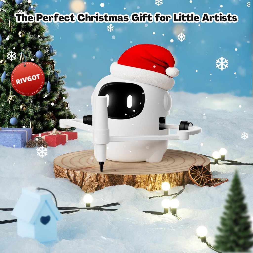 Drawing Robot for Kids with 150 Cards, Voice Interactive Educational Drawing Machine, Montessori Painting Learning Toys for 3 4 5 6 7 8 Year Old Boys Girls Birthday Party