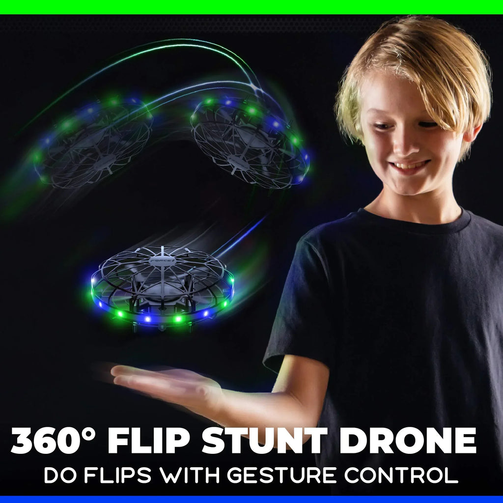 Force1 Scoot Hand Operated Drone for Kids or Adults - Hands Free Motion Sensor Mini Drones, Easy LED Indoor Rechargeable UFO Toy Flying Orb Ball Drone Toys for Boys and Girls (Blue) - Unique Gift Market