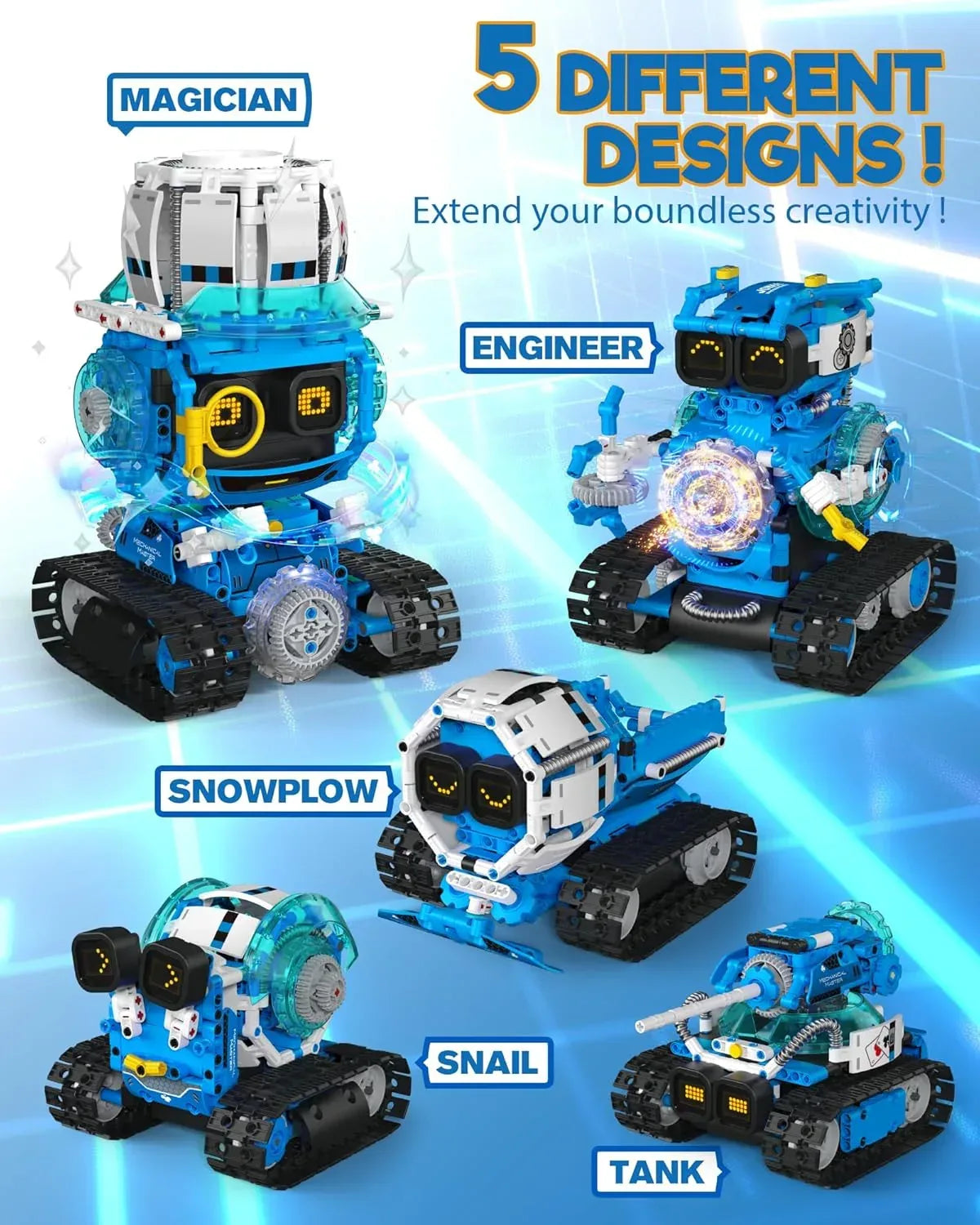 5 in 1 STEM Robot Building Toys for Boys Age 8-13, 494PCS Remote & App-Controlled Set Educational Coding Toy, Kids DIY Sound & Light Interactive Science Sets, Gift for Boys Girls 10-12 - Unique Gift Market