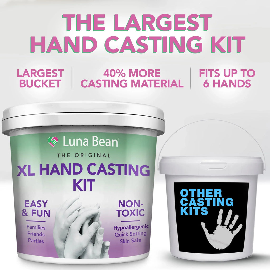 Luna Bean Hand Casting Kit – The Original Hand Mold Kit for Couples – Valentines Day Gifts for Her and Him - Anniversary Engagement Gifts for Women Men Mom Wife Boyfriend Girlfriend Wedding Bridal - Unique Gift Market