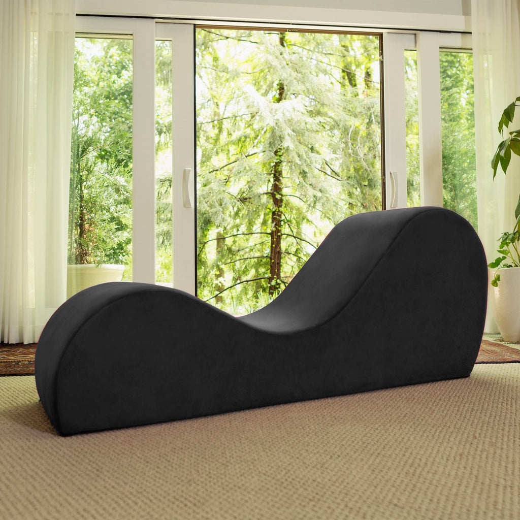 Avana Sleek Chaise Lounge for Yoga, Stretching, Relaxation-Made in The USA, 60D x 18W x 26H Inch, Ink Blue