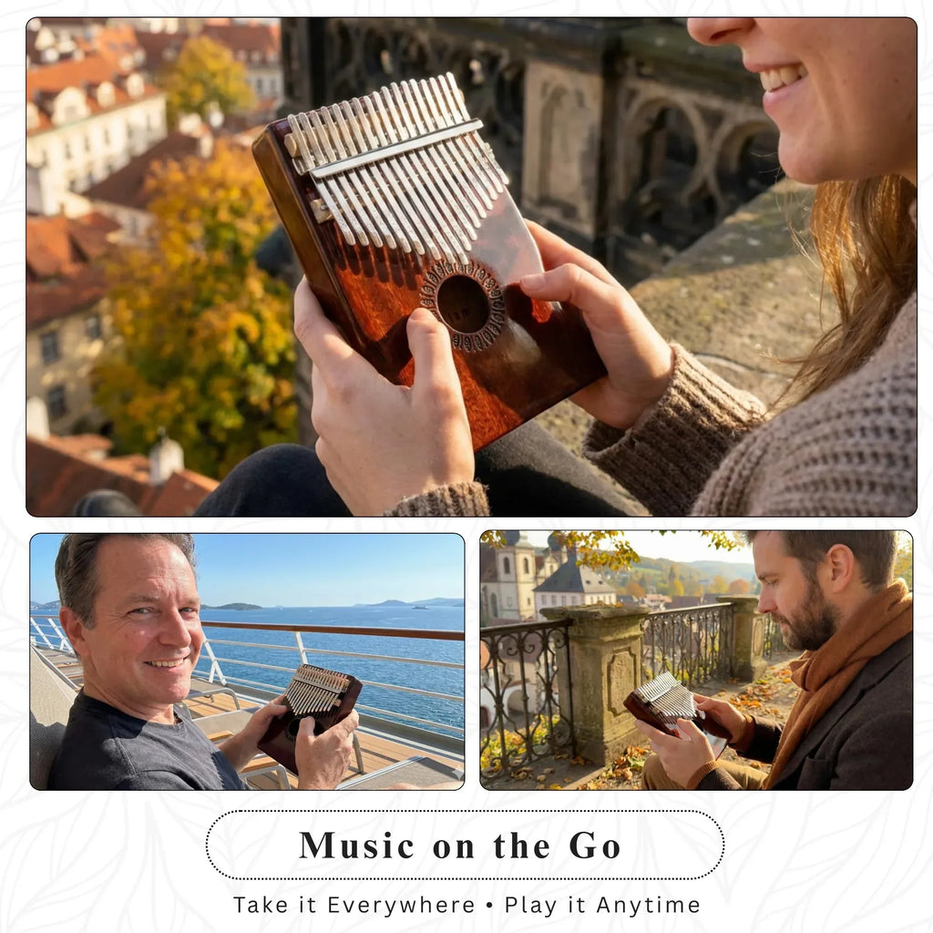 Kalimba Thumb Piano 17 Keys, Portable Mbira Finger Piano Gifts for Kids and Adults Beginners - Unique Gift Market