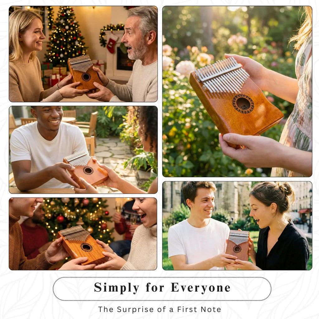 Kalimba Thumb Piano 17 Keys, Portable Mbira Finger Piano Gifts for Kids and Adults Beginners - Unique Gift Market