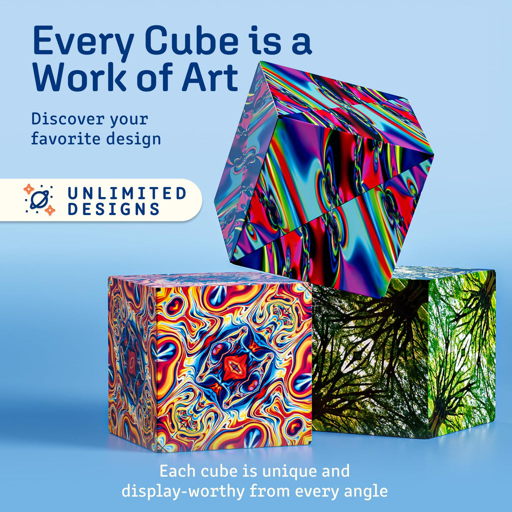 Shashibo Shape Shifting Box - Award-Winning STEM Fidget Toy with Ultra Strong Magnets - Puzzle Cube Transforms Into 100+ Shapes, Perfect Sensory Gift for Kids, Teens, and Adults (Wings)