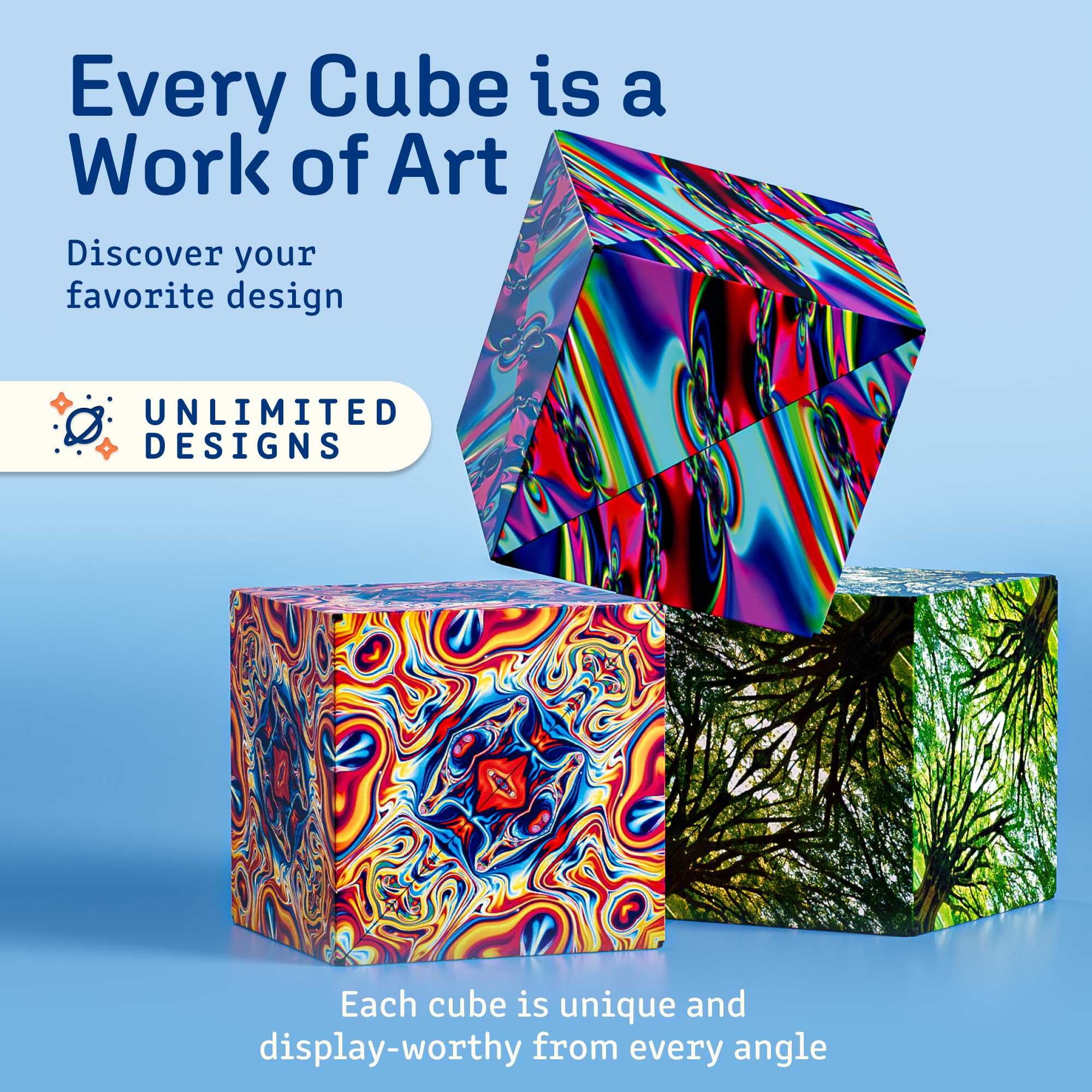Shashibo Shape Shifting Box - Award-Winning STEM Fidget Toy with Ultra Strong Magnets - Puzzle Cube Transforms Into 100+ Shapes, Perfect Sensory Gift for Kids, Teens, and Adults (Wings)