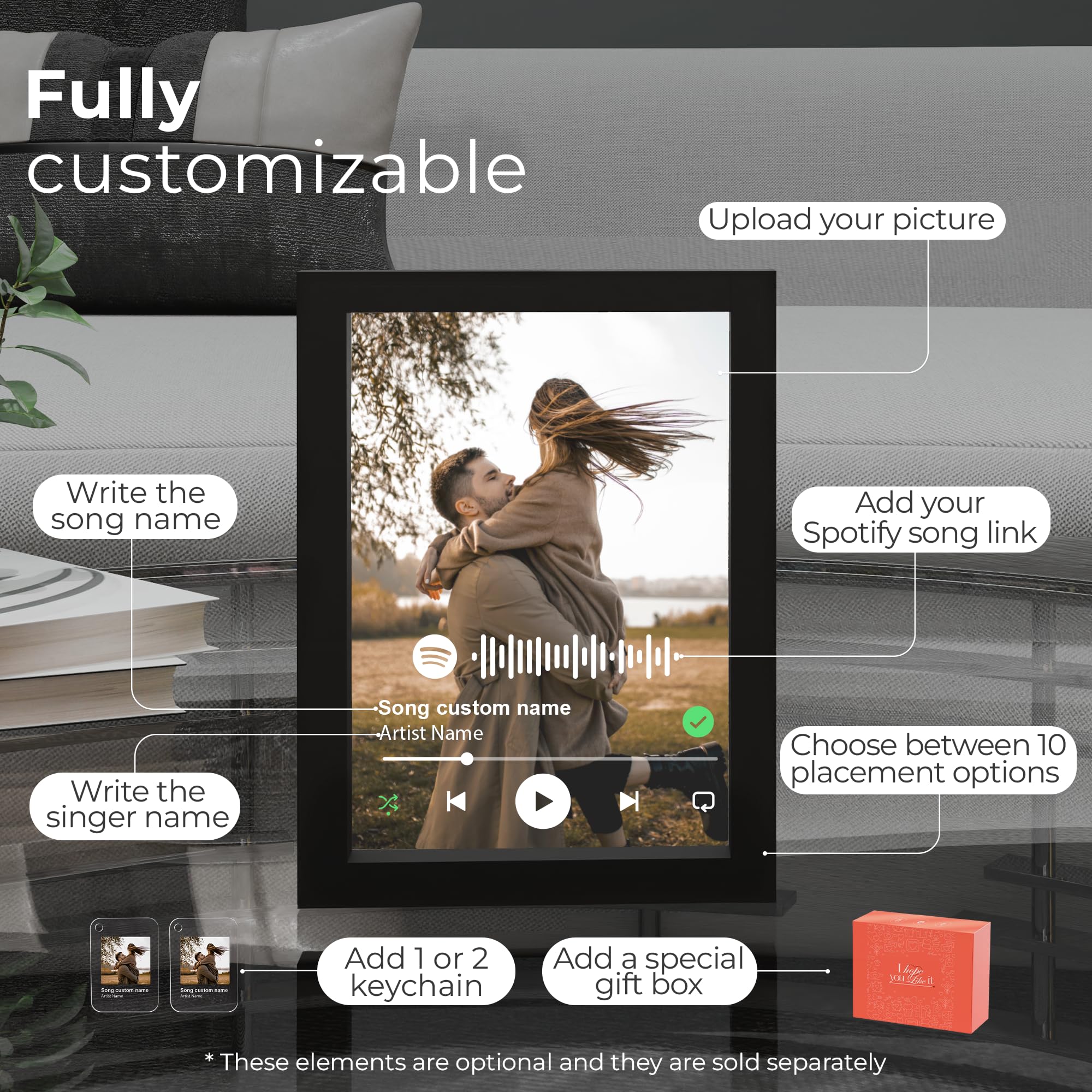 EGD Custom Spotify Plaque for Gifts for Her Him | Choose Your Photo & Song for Customized Gifts for Women Men | Gift for Wife Husband | Gift for Couples (E. Classic Song Plaque)