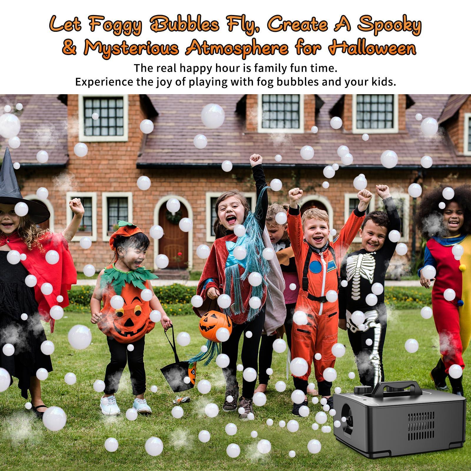 Fog Bubble Machine, 2 in 1 Smoke Bubble Maker, 400W No-Spill Smoke Bubble Blower, Make Colorful Bubbles | White Fog Bubbles for Indoor Outdoor Birthday Halloween Party - Unique Gift Market