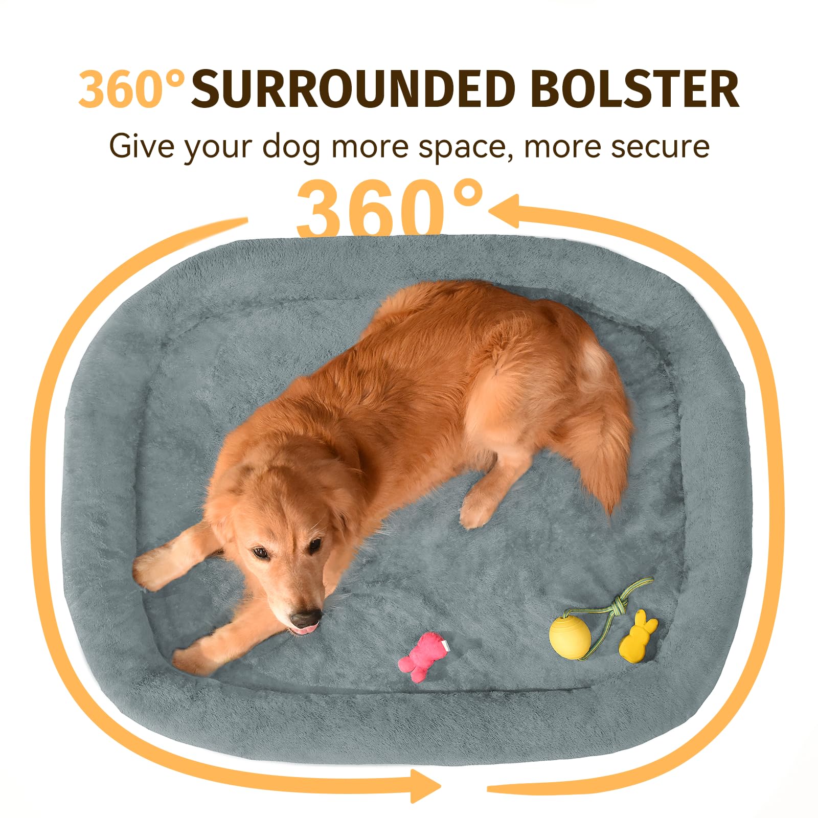 Giant Human Dog Bed for Adults and Pets, 74"x50"x12" Durable Memory Foam for Full-Body Comfort, Waterproof & Machine Washable Cover, Family Shared Lounger for Any Room, Grey