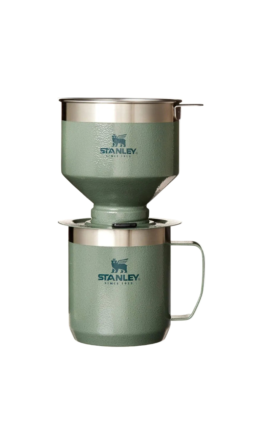 STANLEY Perfect Brew Pour Over Set | 12 oz Camp Mug with Lid Included | Drip Coffee Maker with Reusable Filter | Insulated Stainless Steel | BPA-Free | Hammertone Green - Unique Gift Market