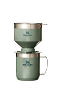 STANLEY Perfect Brew Pour Over Set | 12 oz Camp Mug with Lid Included | Drip Coffee Maker with Reusable Filter | Insulated Stainless Steel | BPA-Free | Hammertone Green - Unique Gift Market