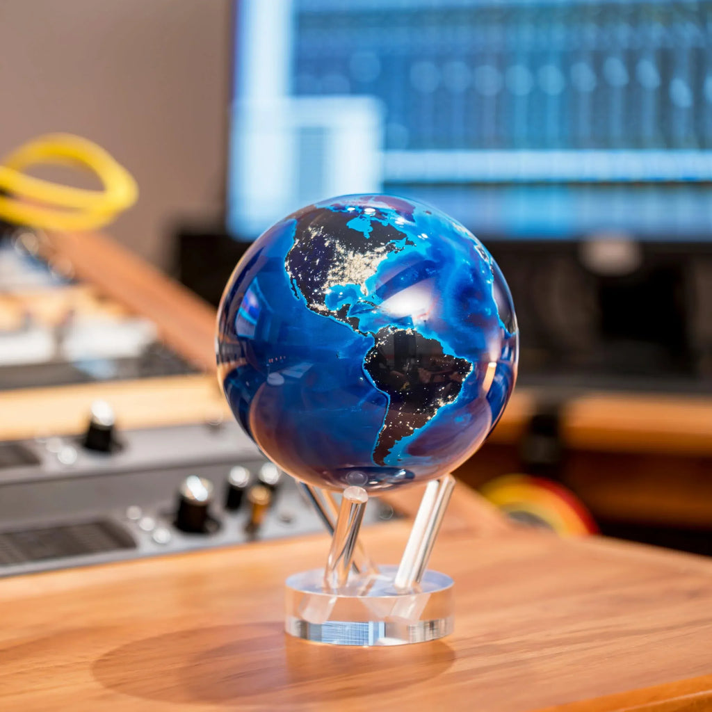 MOVA Globe – Earth at Night (4.5”) | Rotating Globe Powered by Light, No Batteries or Cords | City Lights Satellite Imagery | Unique Gift or Modern Desk Decor - Unique Gift Market