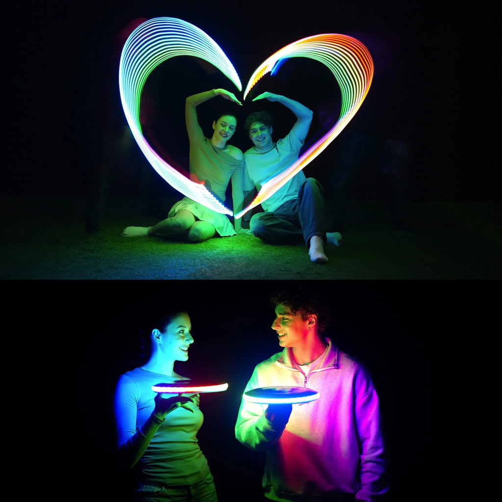 TOSY Flying Disc - 108 RGB Multicolor or 36 Monocolor LEDs, Super Bright, Smart Modes, Cool Valentine Easter Gift, Camping Toy for Kid/Teen/Adult, Auto Light Up, Rechargeable, Waterproof, 175g - Unique Gift Market