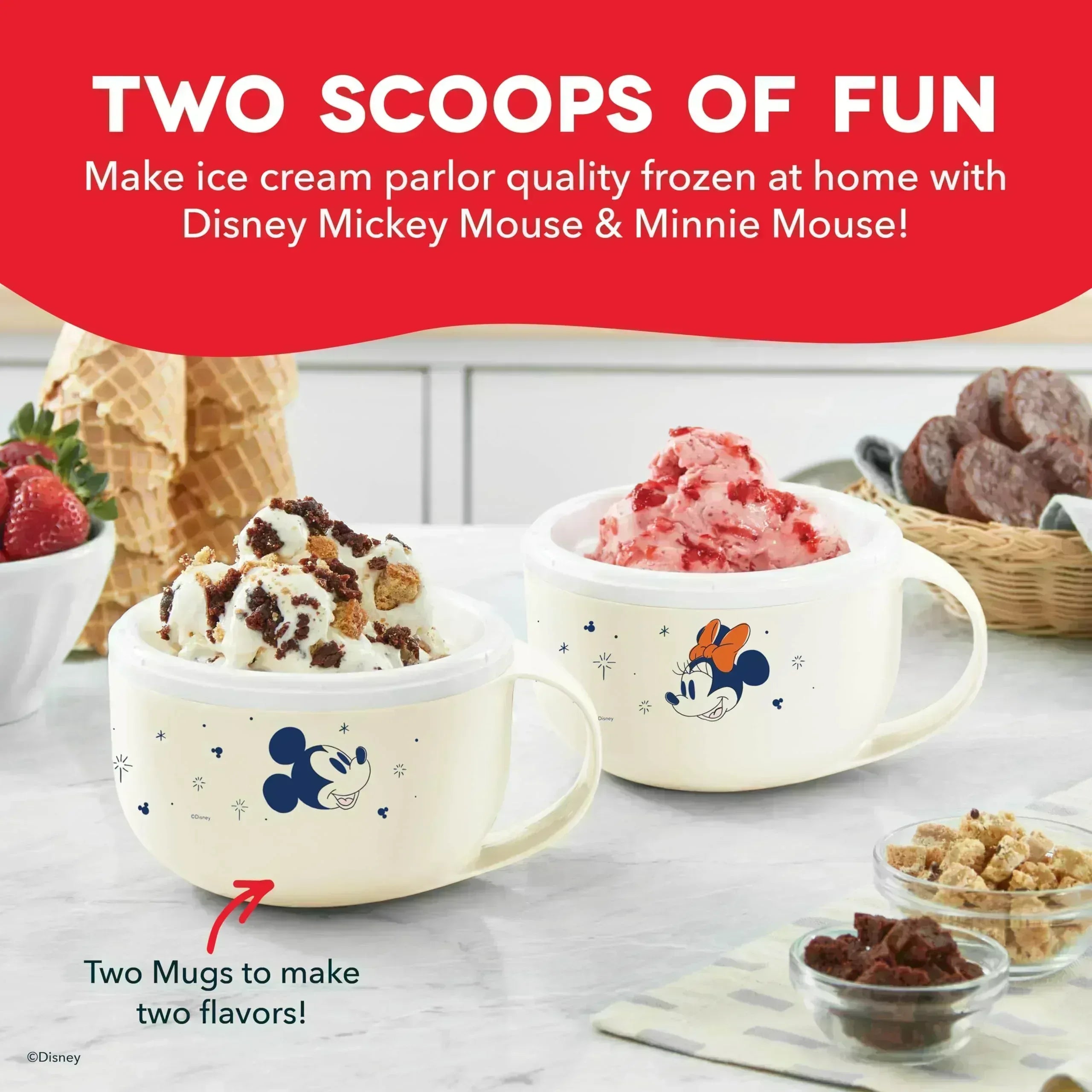 Dash My Mug Ice Cream Maker - Makes Single Serving of Gelato, Frozen Yogurt, Sorbet & More - Easy to Clean & Use - Aqua, 2 Bowls - Unique Gift Market