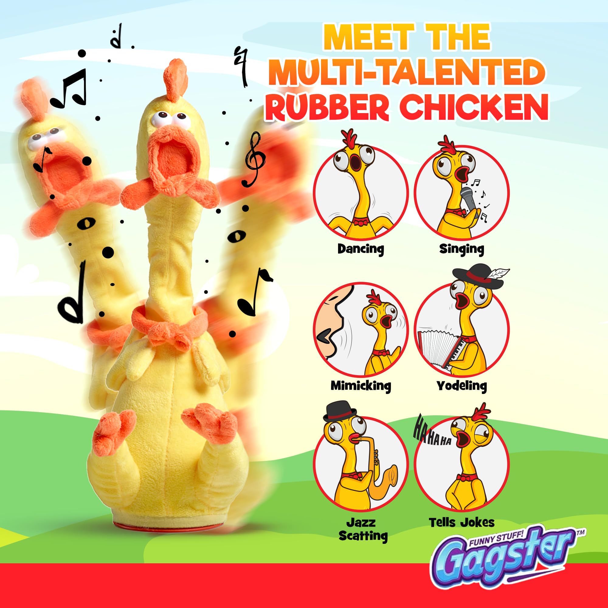 Gagster Dancing Hot Dog - Sings, Yodels, Tells Jokes - Funny Talking Decor Toy for Kids & Adults