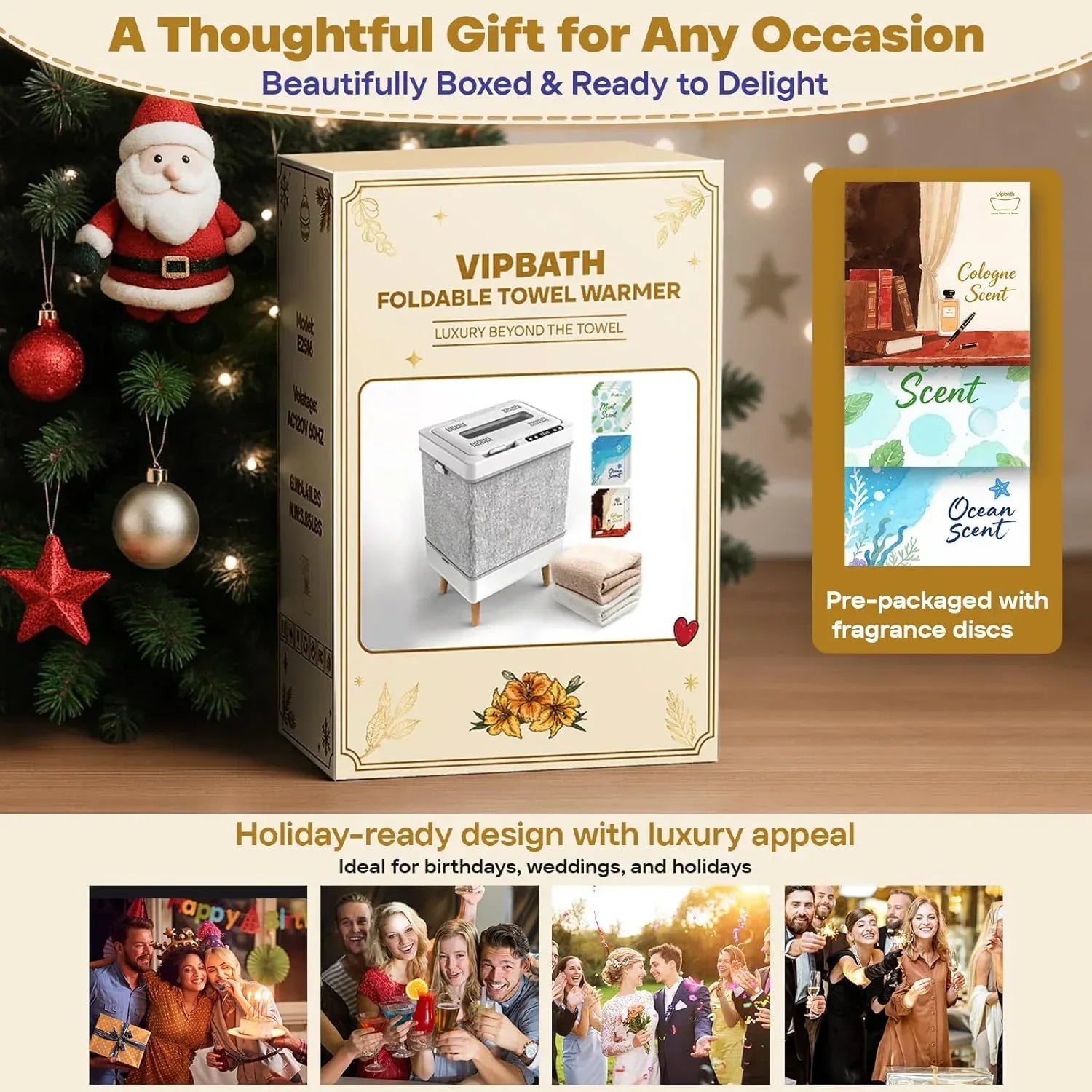 35L Towel Warmer Gift Set – Family-Sized Foldable Design with Window, Dual Safety Shut-Off for Overheat & Tip-Over, 12 Aroma Discs – A Spa-Like Luxury for Home & Loved Ones - Unique Gift Market