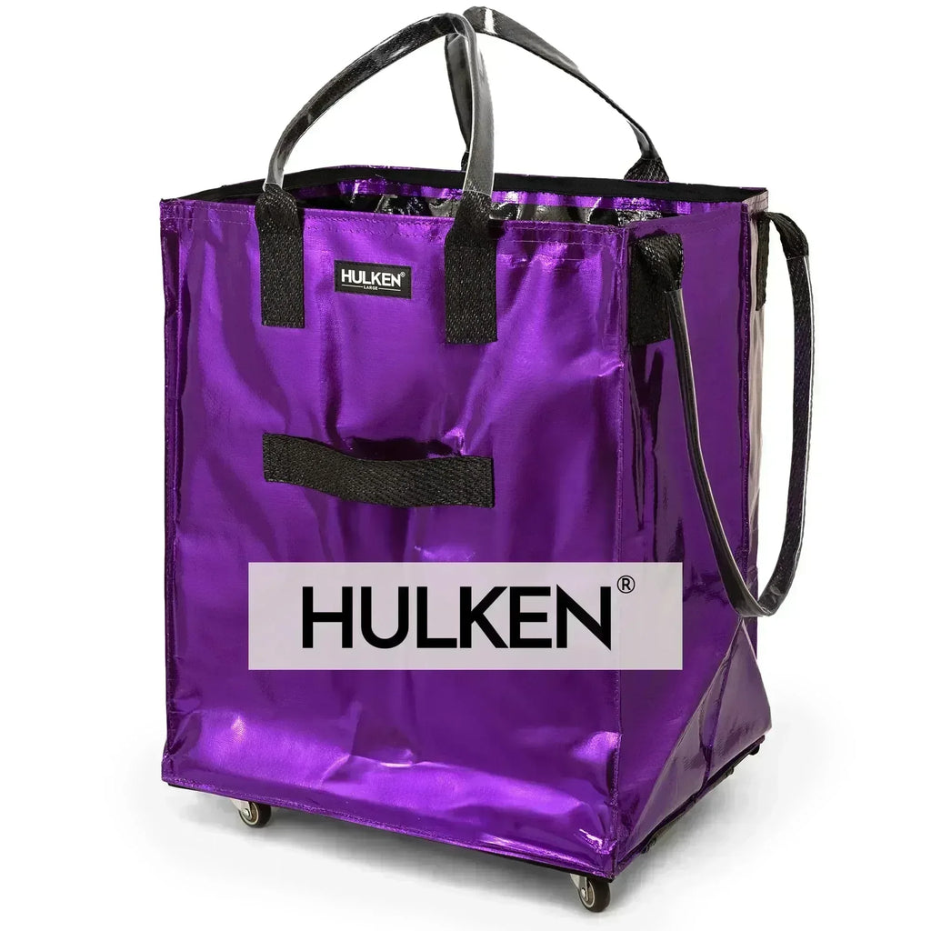 (Medium, Rose Gold) Reusable Grocery Bag On Wheels, Shopping Trolley, Rolling Tote, Zipper Closure, Lightweight, Carries Up to 66 lb, Folds Flat, Unbreakable Handles - Unique Gift Market