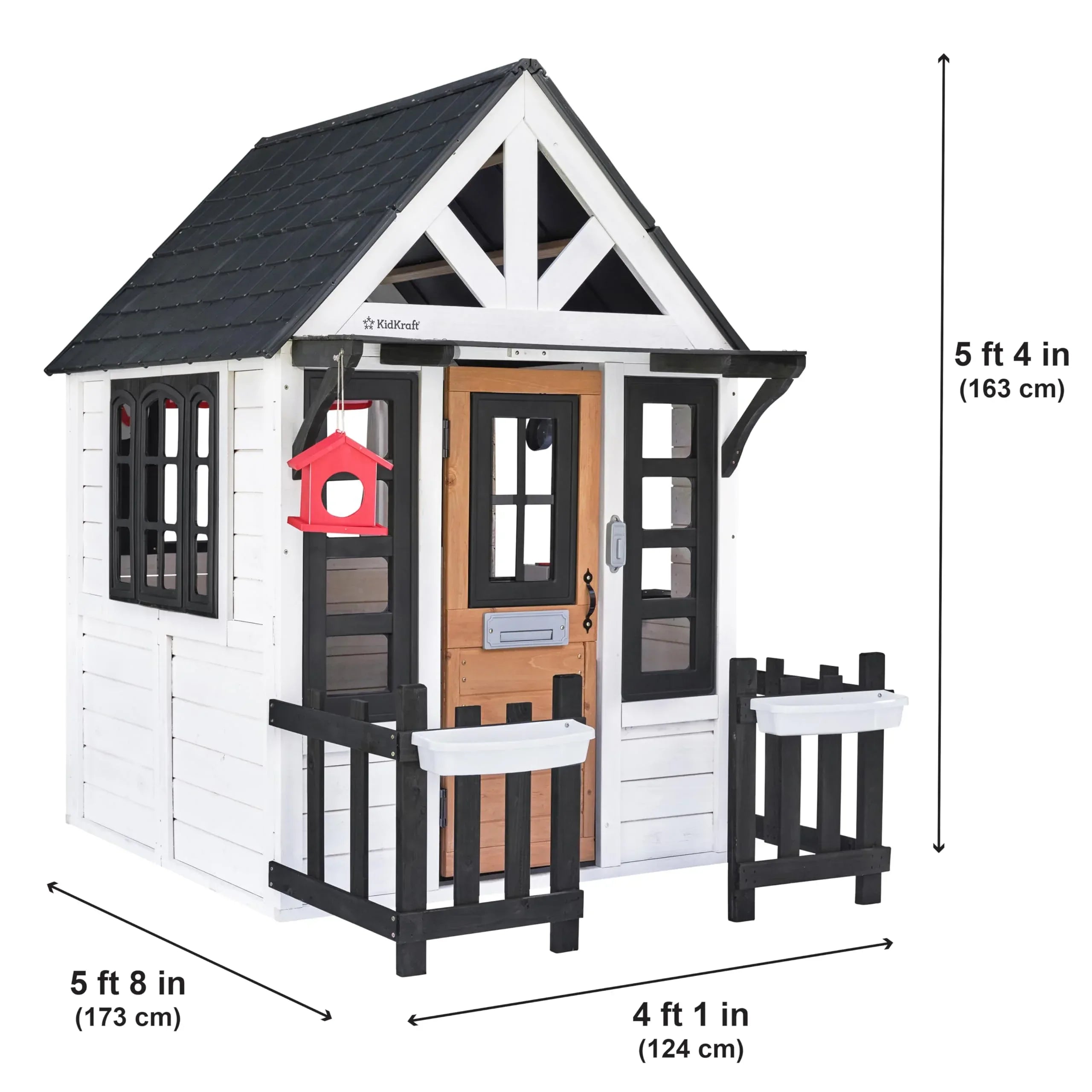 KidKraft Riverscape Wooden Playhouse with Working Doorbell, Fence, Kitchen and Pet Door - Unique Gift Market