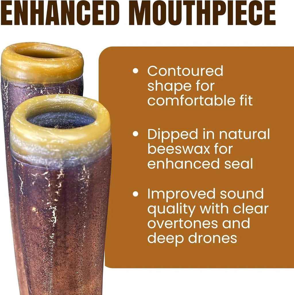 Modern Didgeridoo Instrument – Hand-fired with Beeswax Mouthpiece, Durable and Lightweight, Ideal for Beginners – Key of D - Unique Gift Market
