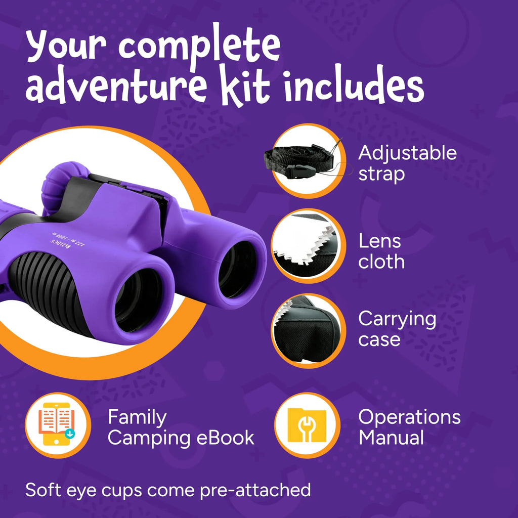 Think Peak Blue Binoculars Science Toy for Kids Ages 3-12 Years - Real Compact Outdoor Adventure & STEM Educational Nature Hiking Explorer for Bird Watching, Camping Children’s Birthday Gift - Unique Gift Market