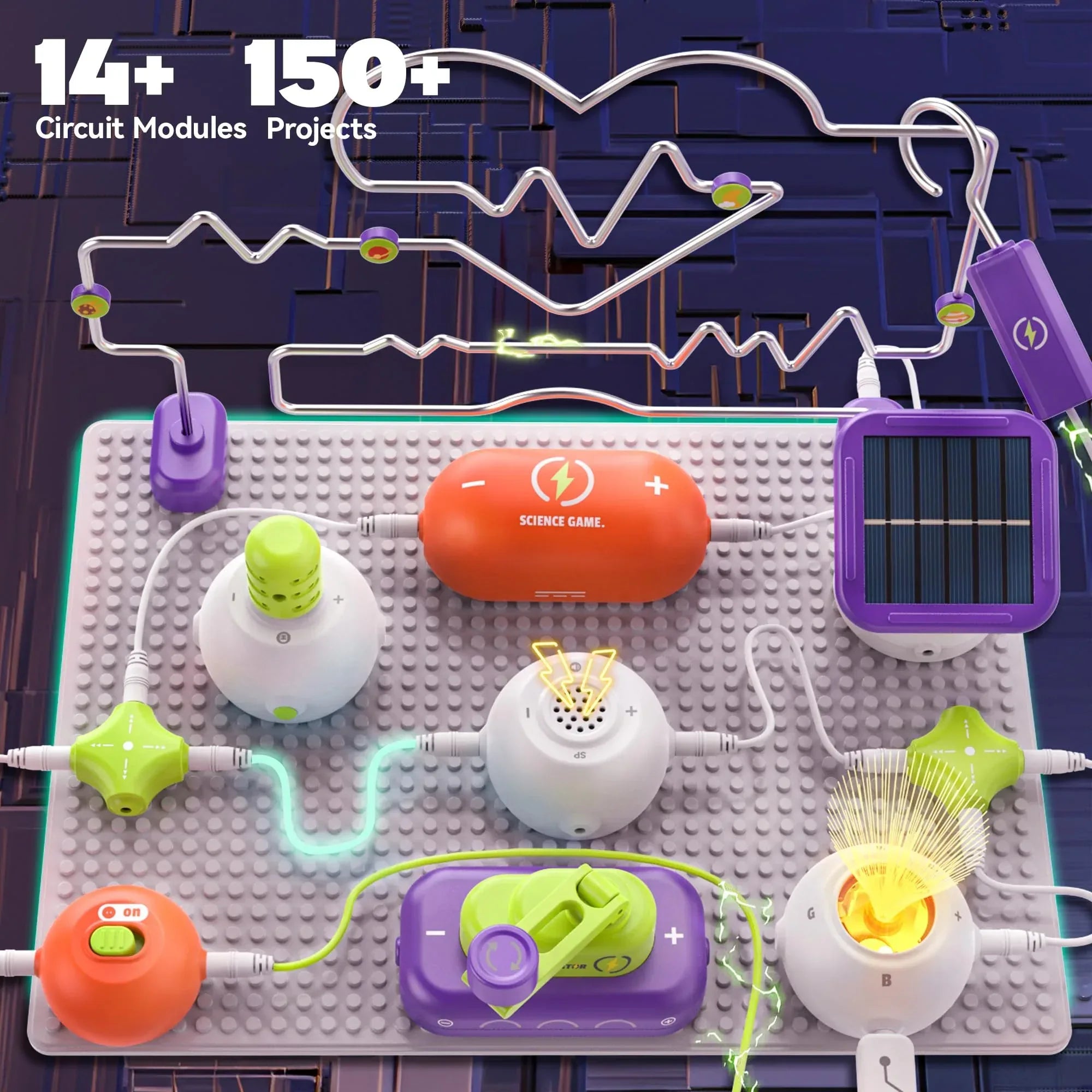 Science Kits for Kids - STEM Kits for Kids, Electronics Exploration Kit, Over 420 Projects, 35 Circuit Parts, STEM Educational Toy Gifts for Kid Boys Girls Ages 3 4 5 6 7 8 9 10 11 12 - Unique Gift Market