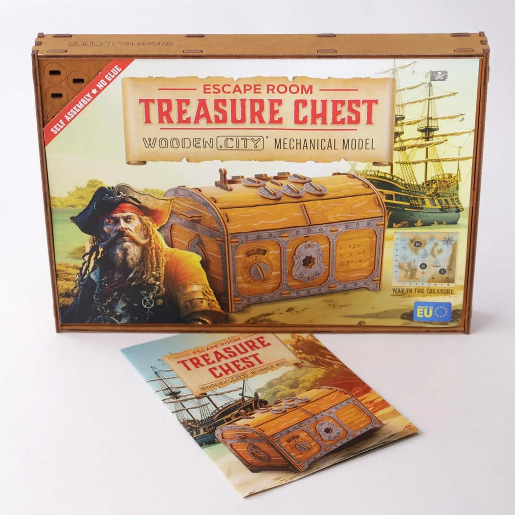 WOODEN.CITY Treasure Chest Puzzle Box for Adults – 3D Wooden Puzzles Mystery Box Brain Teaser & Escape Room Game with Secret Opening (165 Pieces, Gift Idea) - Unique Gift Market
