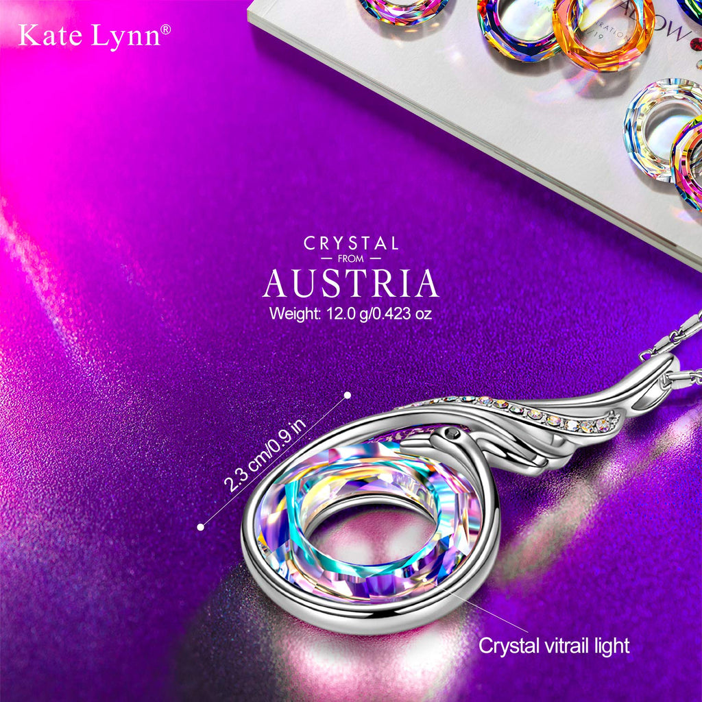 Kate Lynn "Rise From the Ashes Phoenix Necklace Made with Crystals from Austria, 18"+2" Necklace, Packaged with Jewelry Box, Birthday Gift for Women, Symbol of Luck and Renewal