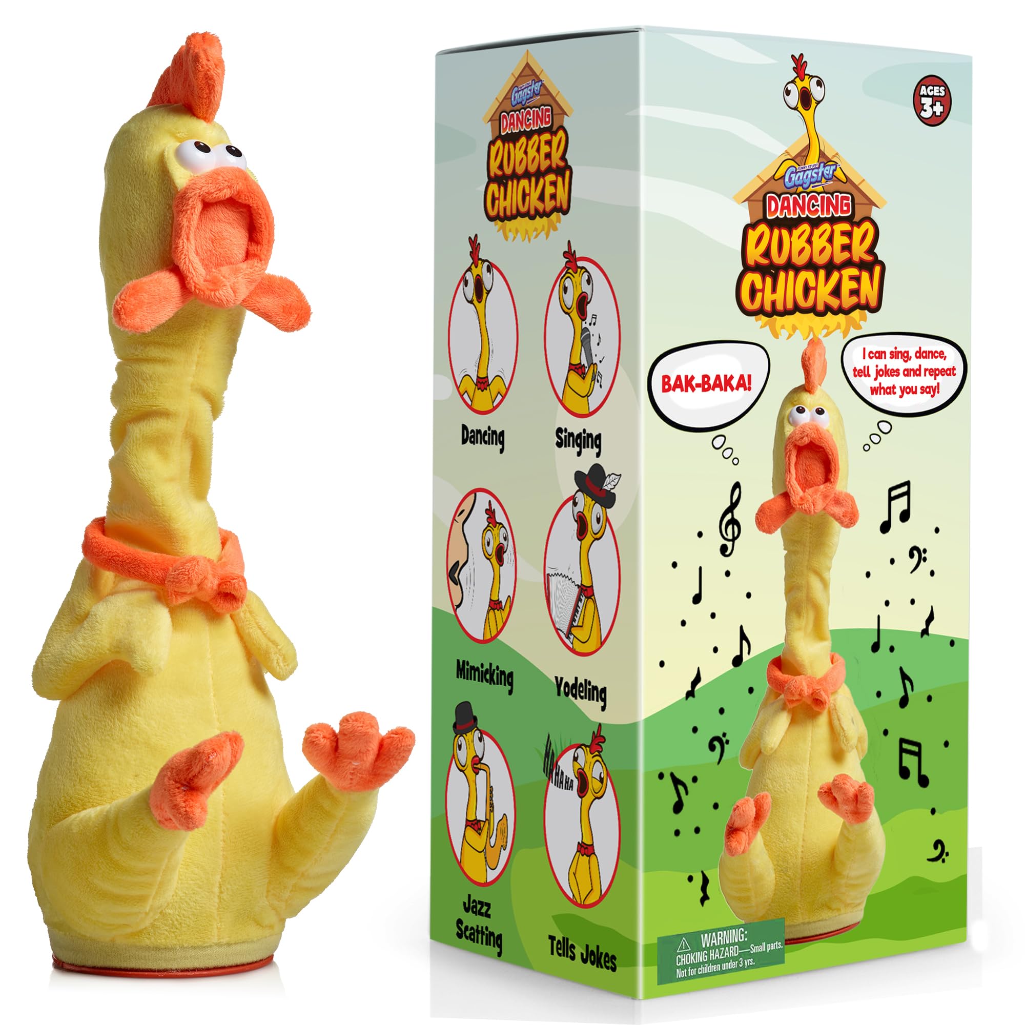 Gagster Dancing Hot Dog - Sings, Yodels, Tells Jokes - Funny Talking Decor Toy for Kids & Adults