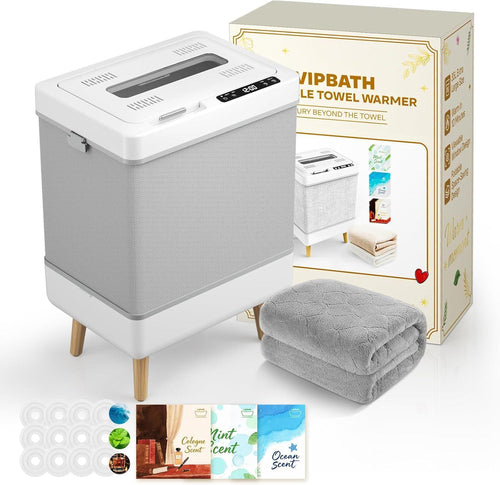 35L Towel Warmer Gift Set – Family-Sized Foldable Design with Window, Dual Safety Shut-Off for Overheat & Tip-Over, 12 Aroma Discs – A Spa-Like Luxury for Home & Loved Ones - Unique Gift Market