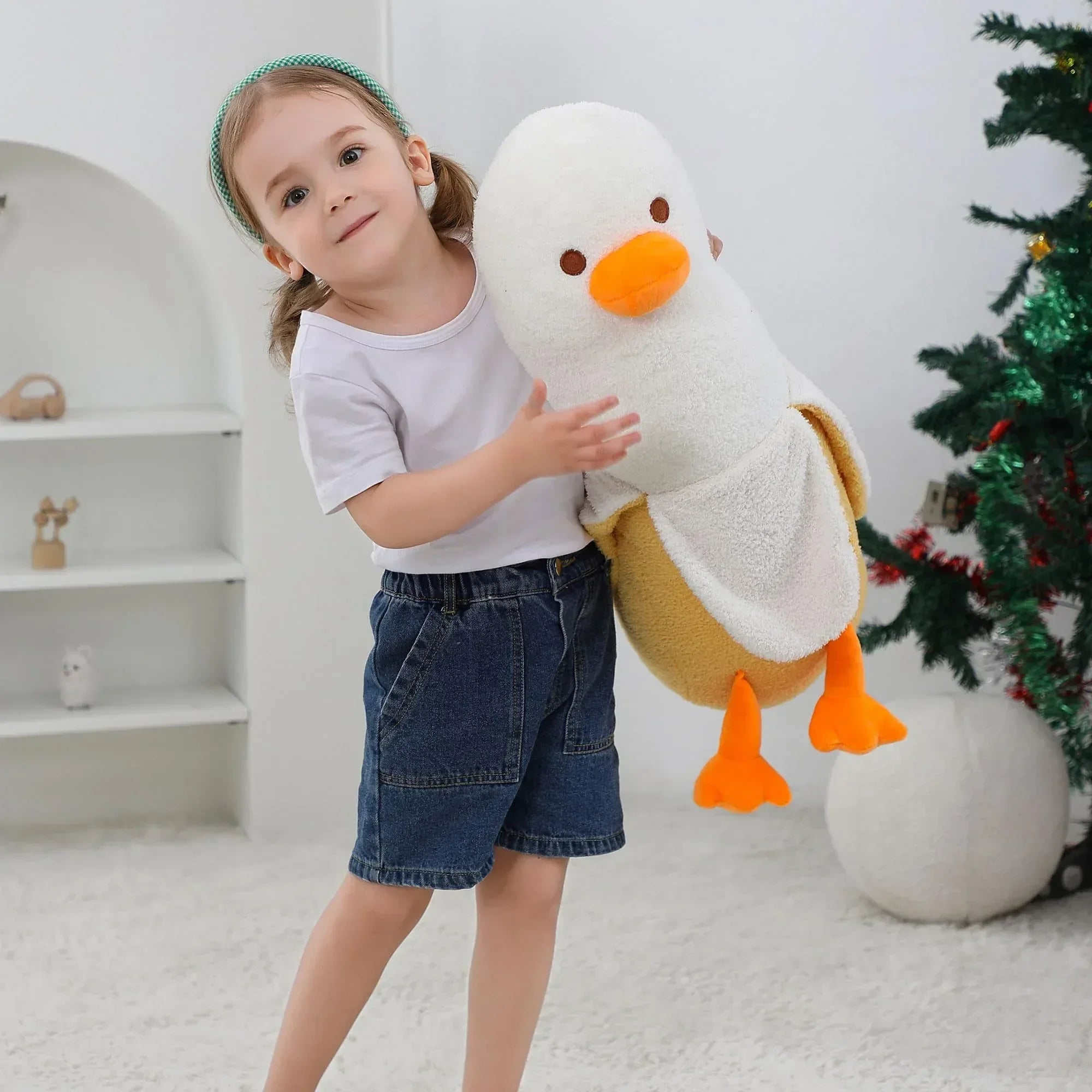 27.5" Big Banana Duck Plush, Duck Plush, Cute Banana Plushie Pillow Gift for Girls Boys Girlfriend Adults Kawaii Room Decor - Unique Gift Market