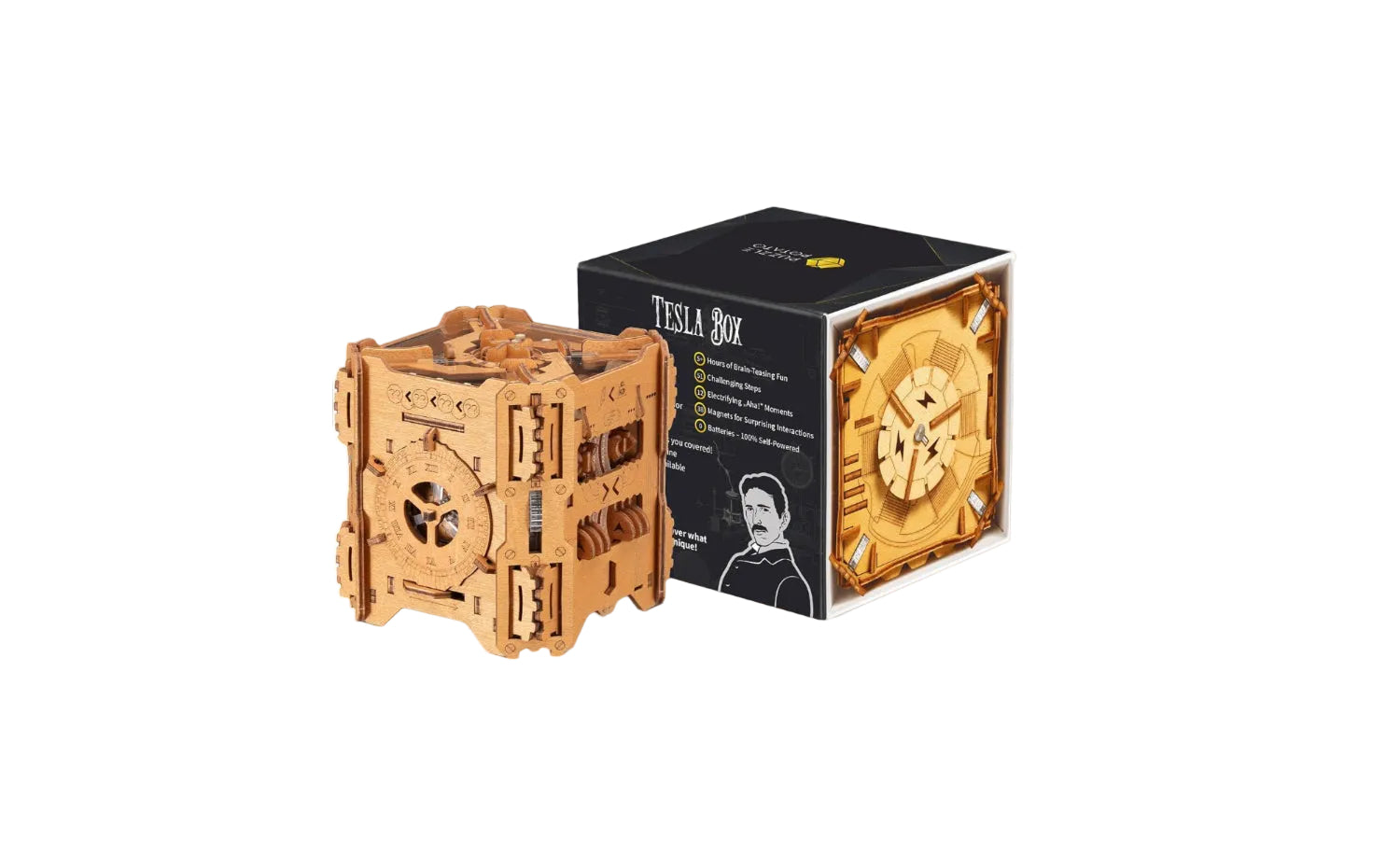 Tesla Box - Electronic Puzzle Box - Escape Room Game in a Box - Brain Teaser - 3D Wooden Puzzle for Adults - Money Puzzle Box for Cash Gift - Birthday GiftBox MoneyBox - Unique Gift Market
