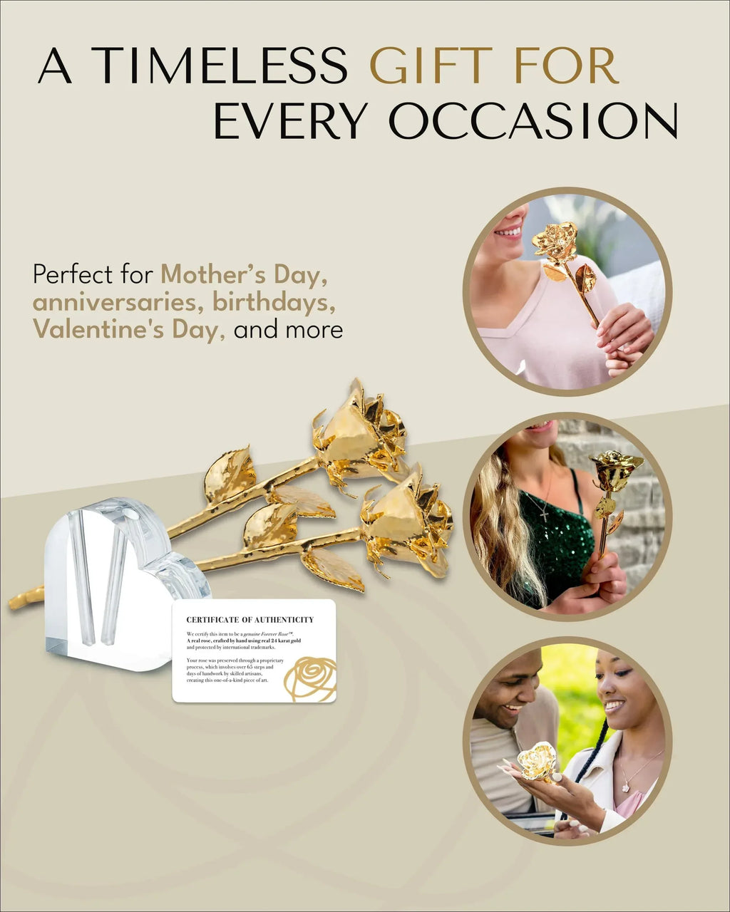 Forever Rose 24K Gold Dipped Real Rose – Handmade, Long-Lasting Preserved Flower in Gold Gift Box – Romantic Gift for Anniversary, Valentine's Day, Mother's Day, Birthday, Wedding, Wife, Girlfriend - Unique Gift Market