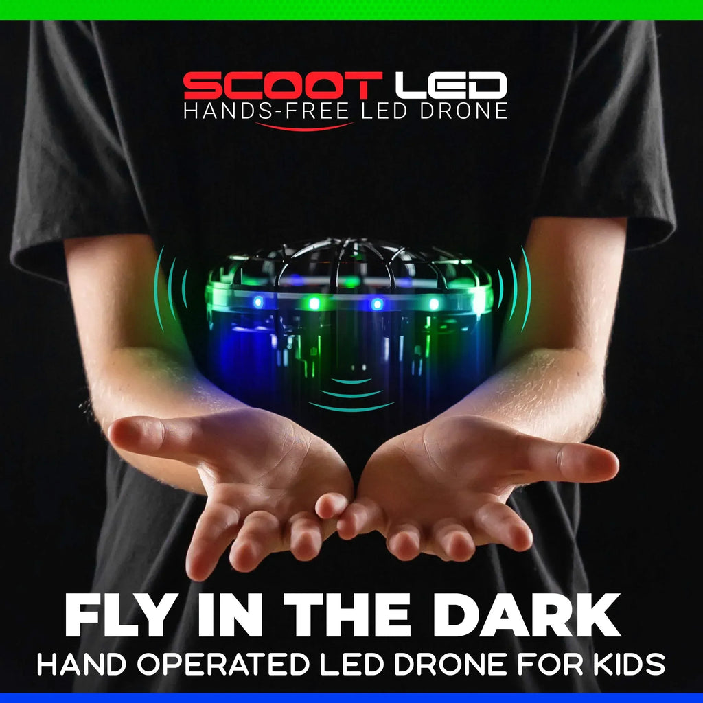 Force1 Scoot Hand Operated Drone for Kids or Adults - Hands Free Motion Sensor Mini Drones, Easy LED Indoor Rechargeable UFO Toy Flying Orb Ball Drone Toys for Boys and Girls (Blue) - Unique Gift Market