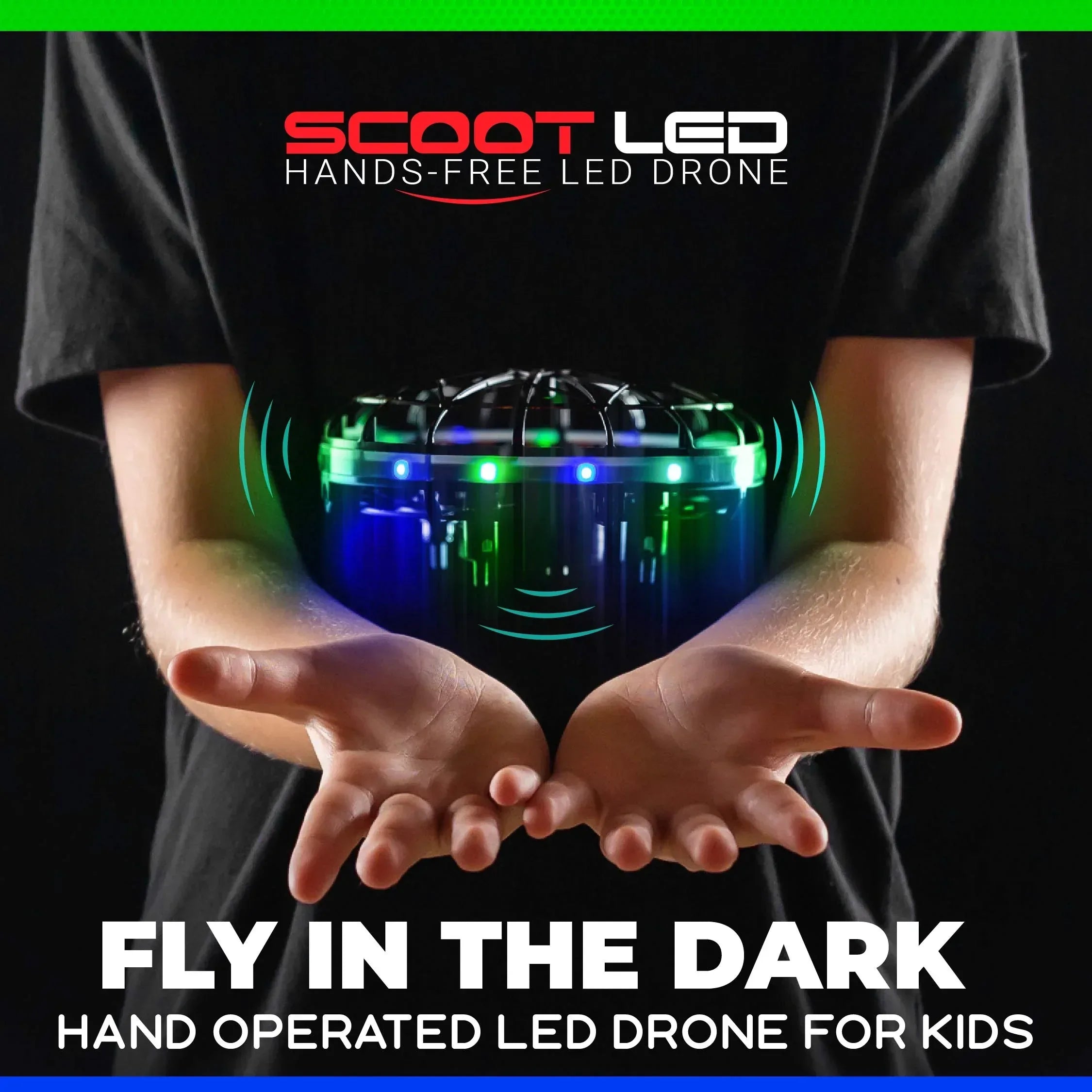 Force1 Scoot Hand Operated Drone for Kids or Adults - Hands Free Motion Sensor Mini Drones, Easy LED Indoor Rechargeable UFO Toy Flying Orb Ball Drone Toys for Boys and Girls (Blue) - Unique Gift Market