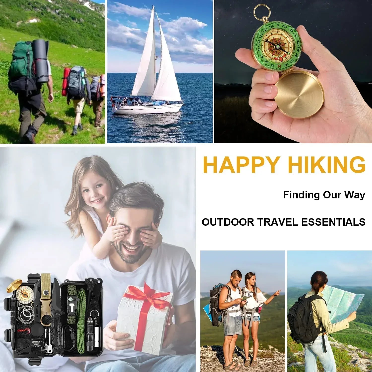 Survival Kit, Gifts for Men Dad Husband, Emergency Survival Gear and Equipment 19 in 1, Fishing Hunting Birthday for Men, Camping Accessories, Cool Gadget, Camping Essentials - Unique Gift Market