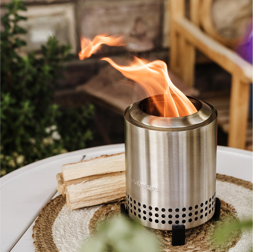 Solo Stove Mesa XL, 7 Inch Tabletop Fire Pit with Stand - Smokeless, Stainless Steel Fire Pit for Camping, Outdoor & Patio- Wood Burning or Pellet Fueled Portable Bonfire, 2.3lbs, Ash