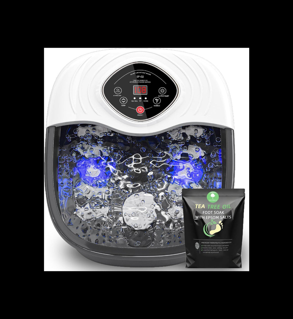 closewave Foot Spa Bath Massager with Heat, UV & Ozone Bubbles,Shiatsu Rollers Epsom Salt Temperature Control, Relieves Stress and Feet Pain - Home Pedicure Soaking Tub Gift for Women/Men, Mom/Dad