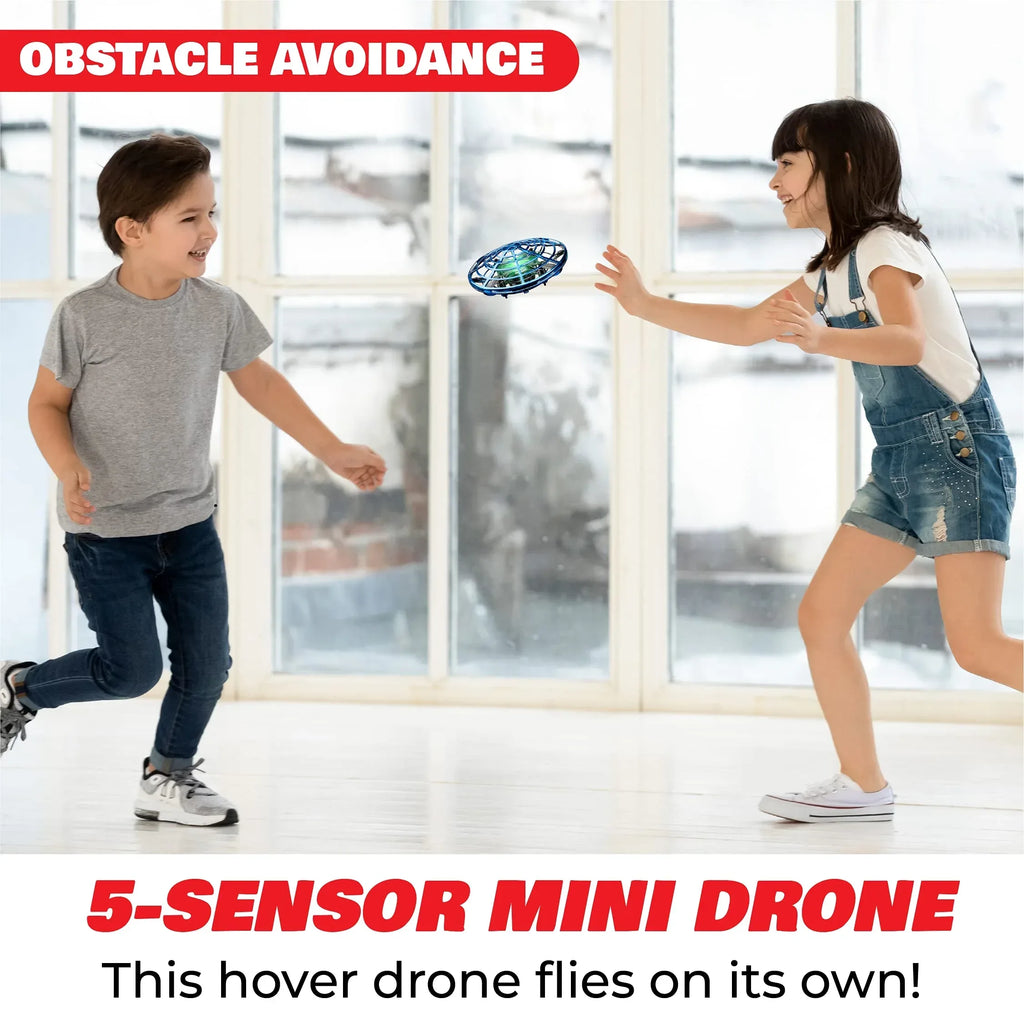 Force1 Scoot Hand Operated Drone for Kids or Adults - Hands Free Motion Sensor Mini Drones, Easy LED Indoor Rechargeable UFO Toy Flying Orb Ball Drone Toys for Boys and Girls (Blue) - Unique Gift Market