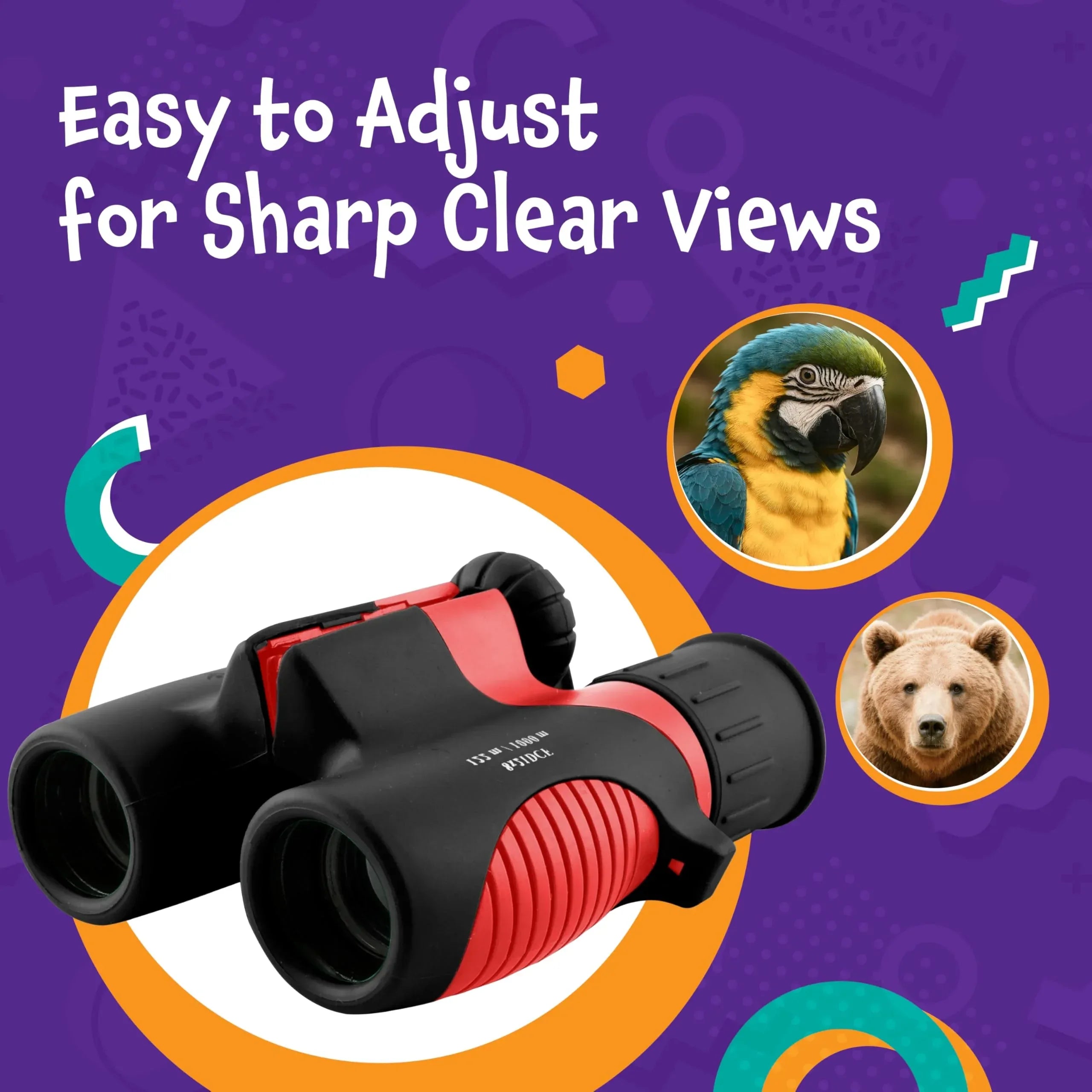 Think Peak Blue Binoculars Science Toy for Kids Ages 3-12 Years - Real Compact Outdoor Adventure & STEM Educational Nature Hiking Explorer for Bird Watching, Camping Children’s Birthday Gift - Unique Gift Market