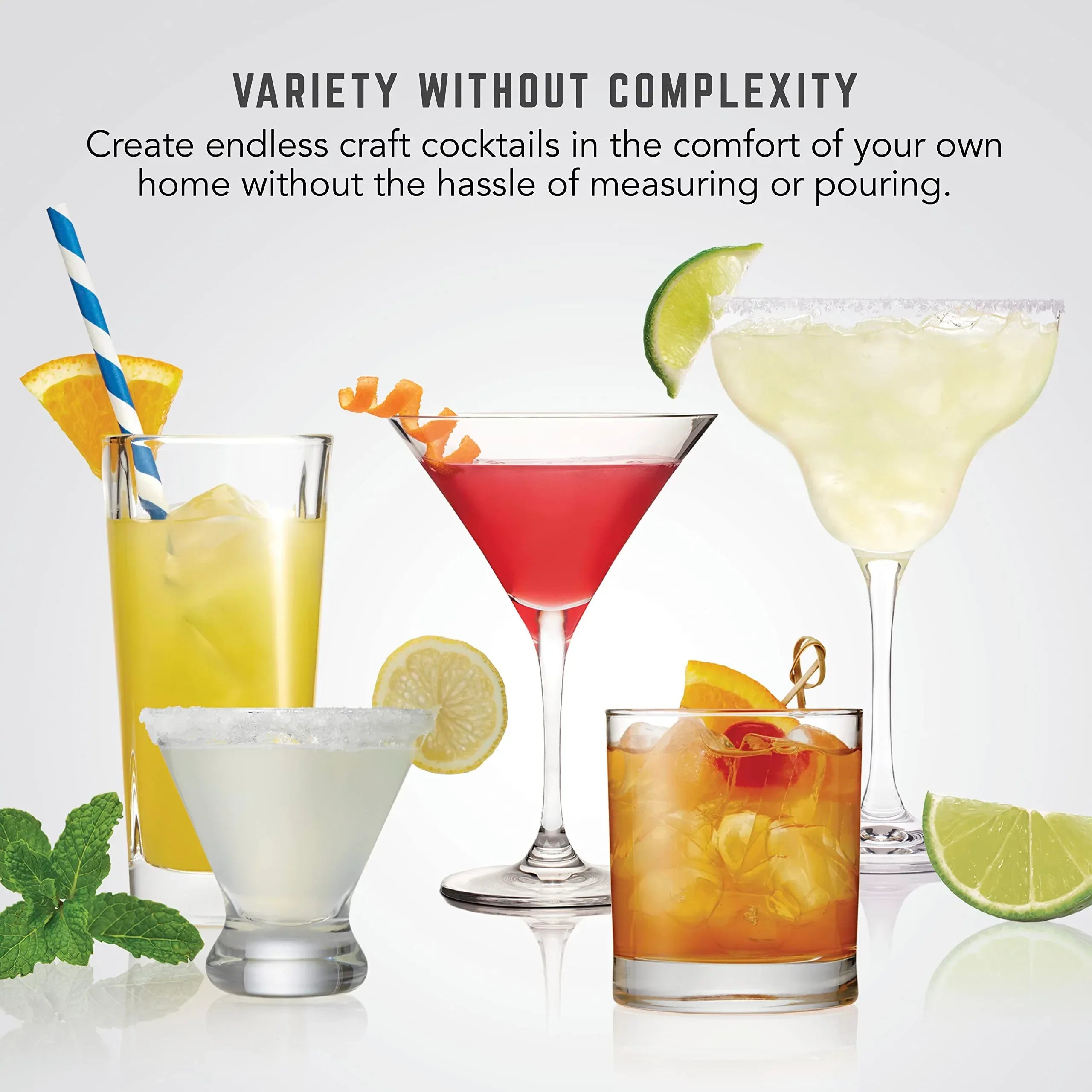 Bartesian Professional Cocktail Machine and Margarita Maker - High Capacity Bar Cocktail Mixer with 5 Premium Glass Bottles for Parties and Entertaining - Push-Button Technology and Easy Clean Design - Unique Gift Market