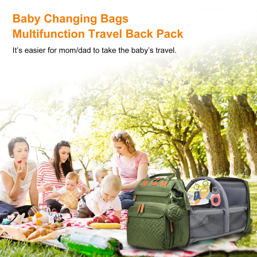 Baby Diaper Bags with Changing Station, Waterproof Diaper Bag Backpack for Moms Dads with USB Charging Port, Baby Shower Gifts, Large Capacity diaper backpack, Grey