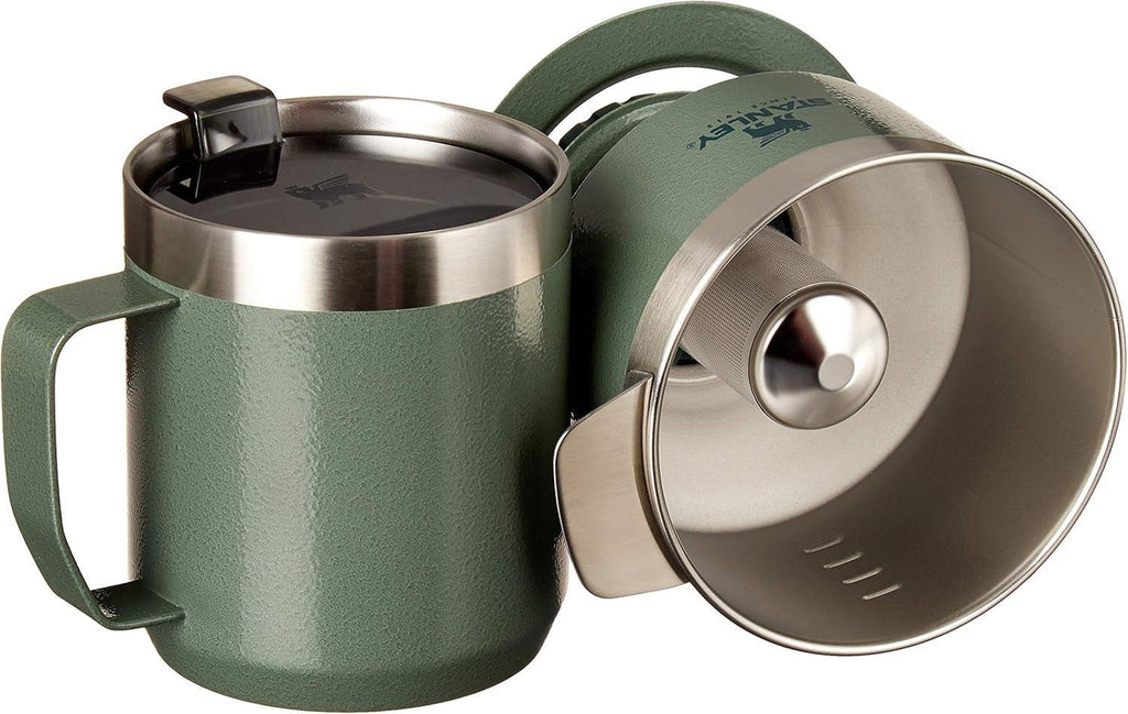 STANLEY Perfect Brew Pour Over Set | 12 oz Camp Mug with Lid Included | Drip Coffee Maker with Reusable Filter | Insulated Stainless Steel | BPA-Free | Hammertone Green - Unique Gift Market