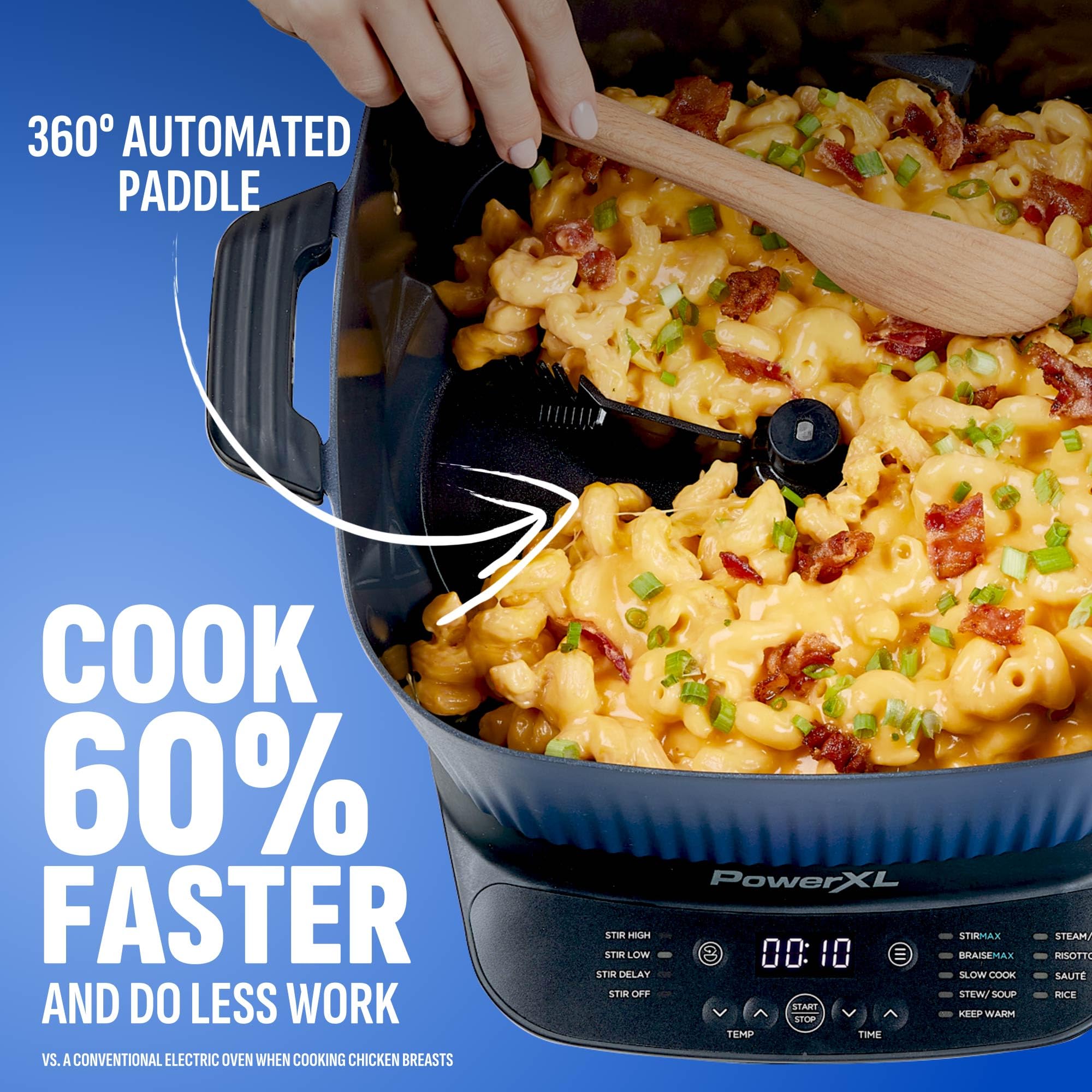 STIRMAX PLUS 7.5 Quart Digital Multi-Cooker with Automatic Paddle to Stir and Shred, 9 in 1 programmable presets to Sauté, Sear, and Brown Food Before Simmering – Accessories & Cookbook Included