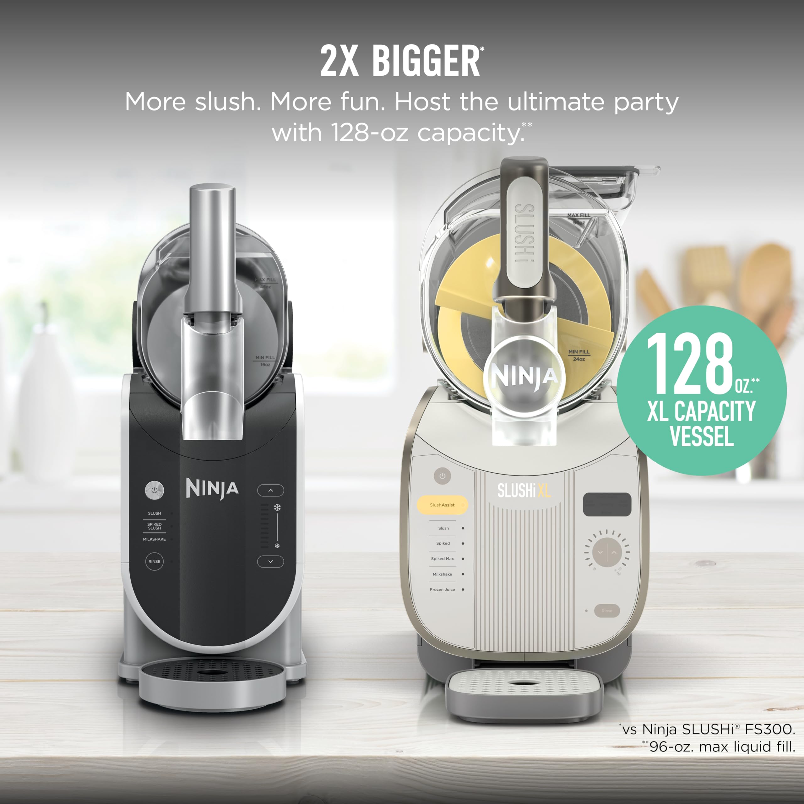 Ninja SLUSHi Max XXL Smart Frozen Drink Maker | Top Performance & Smart Technology, Party-Size 150oz Capacity, No Ice Needed, 6 Programs, Ideal Temp & Texture up to 12 hours | Peach FS605